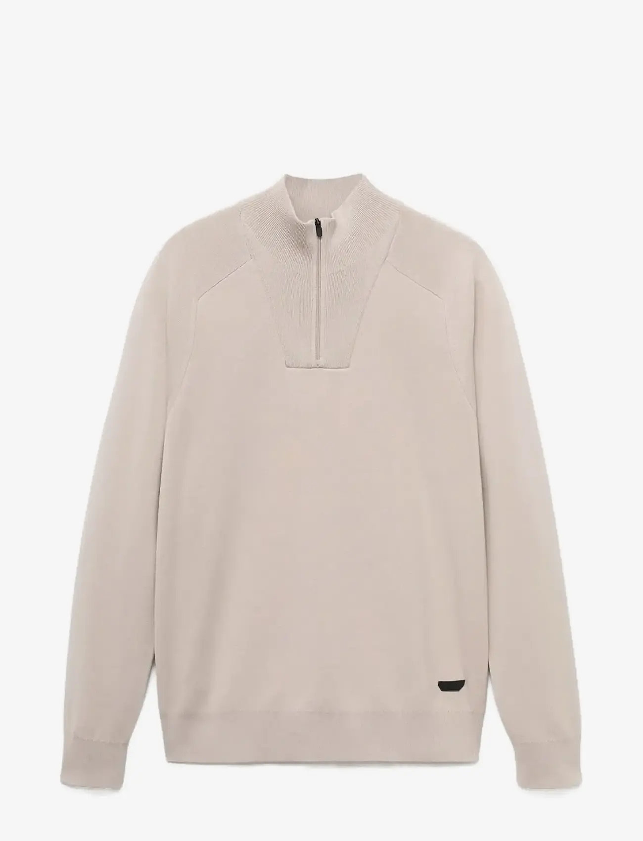 Mango - Breathable zip-neck sweater - efterårstøj - light beige - 0