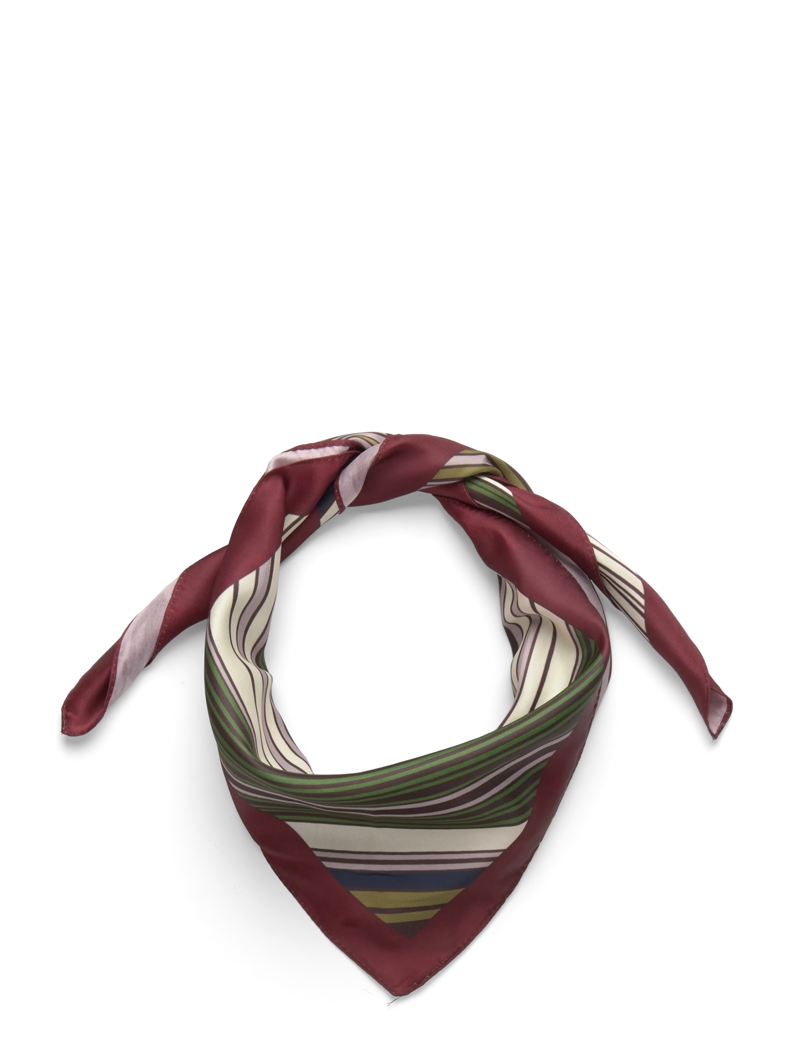 Mango Striped satin scarf - Mango - MEDIUM GREEN / multi