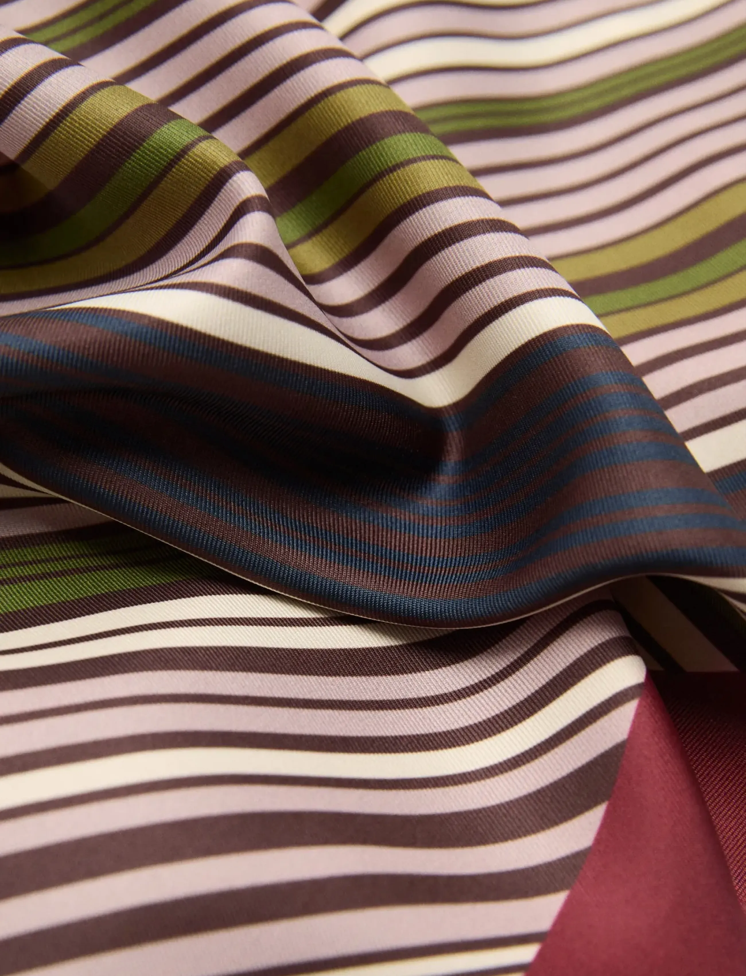 Mango Striped satin scarf - Tynde tørklæder - MEDIUM GREEN / multi