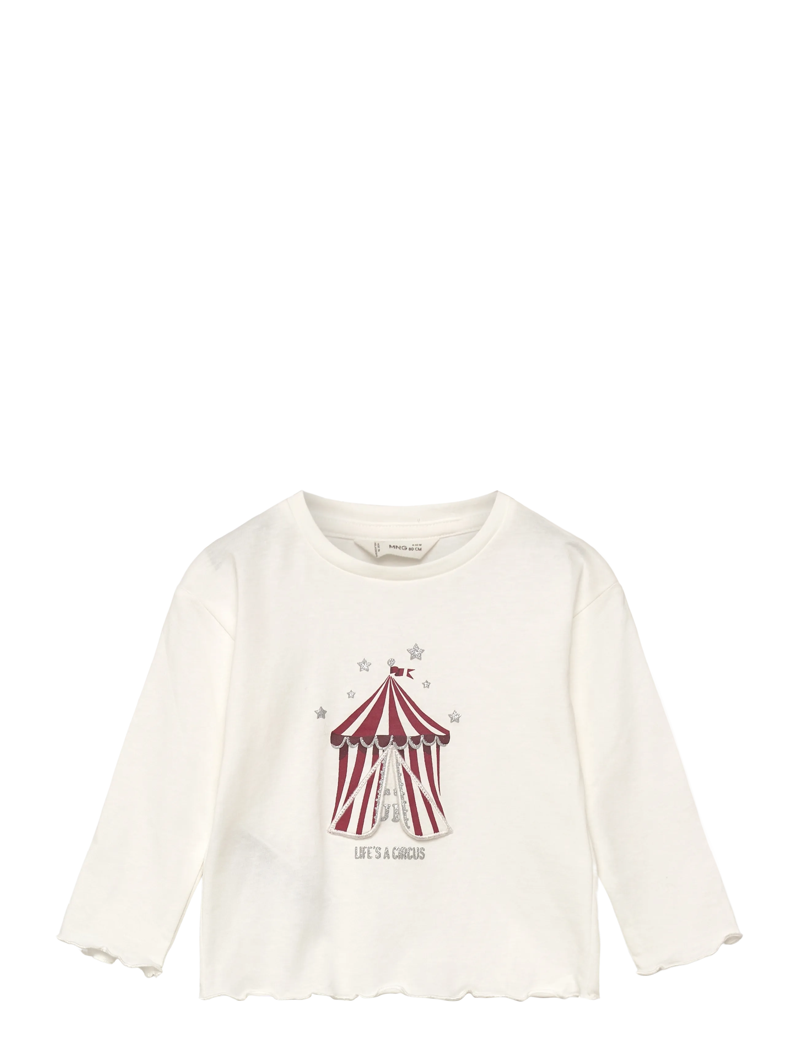 T-shirt with embroidered glitter - NATURAL WHITE