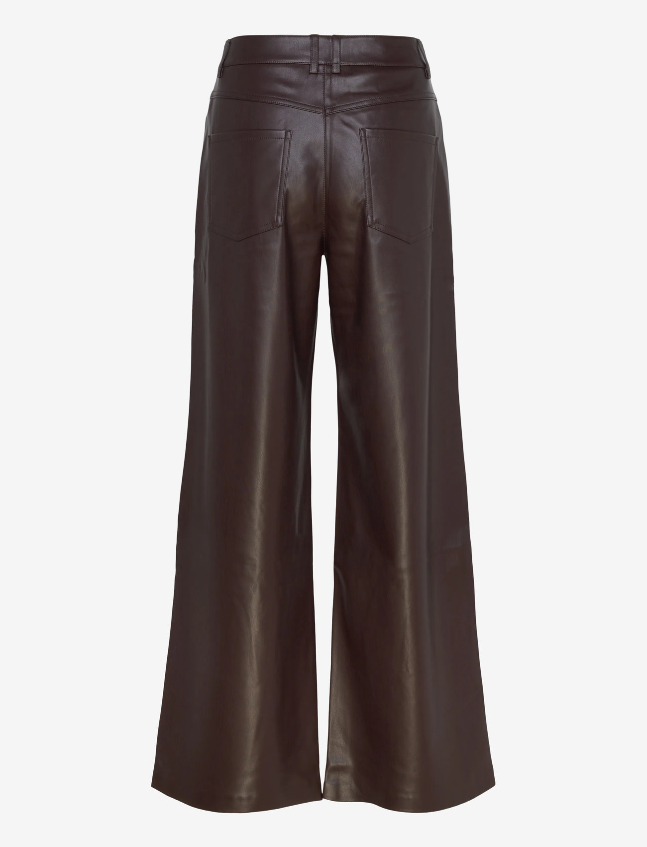 Mango - Straight-leg faux-leather trousers - lederhosen - dark red - 1