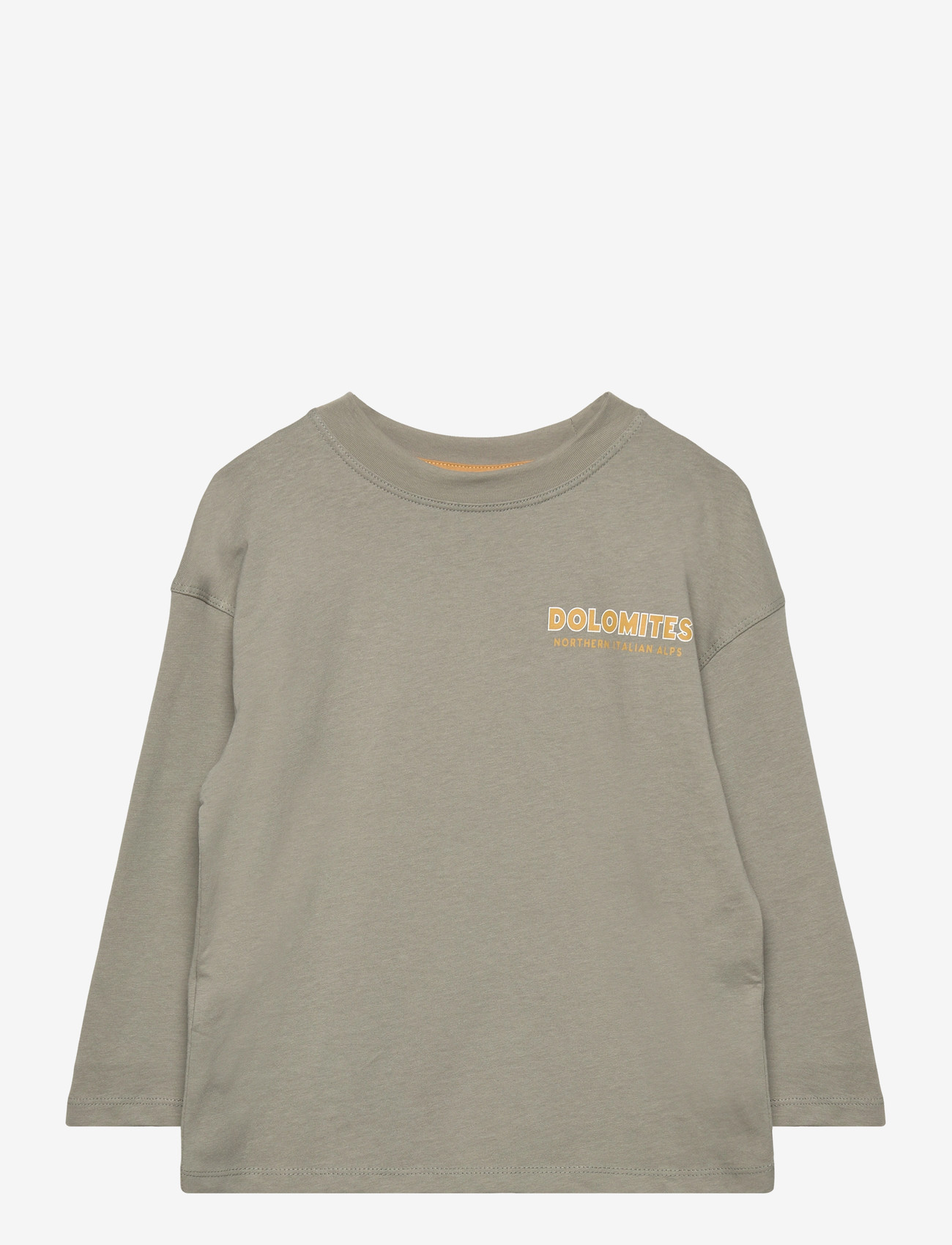 Mango - Printed cotton-blend t-shirt - langærmede t-shirts - medium green - 1