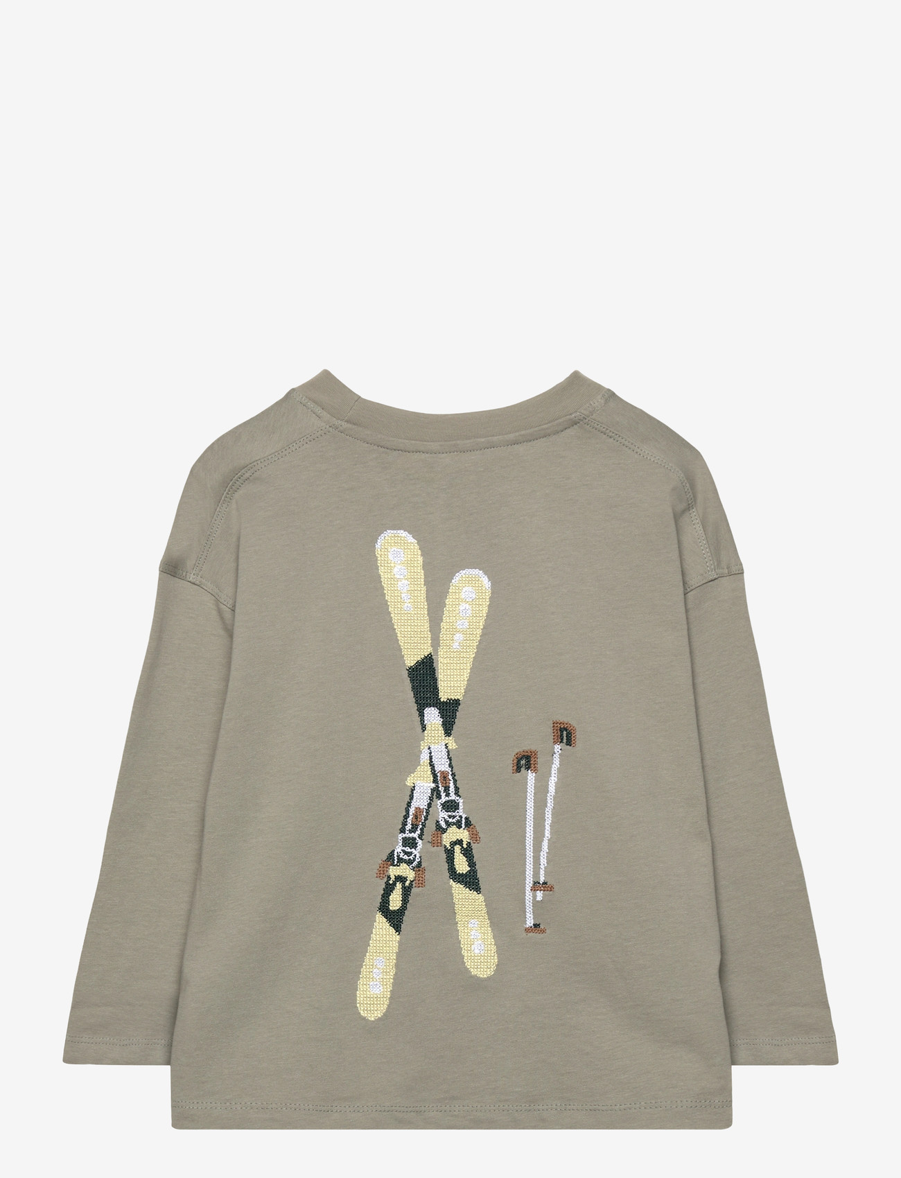 Mango - Printed cotton-blend t-shirt - langærmede t-shirts - medium green - 2