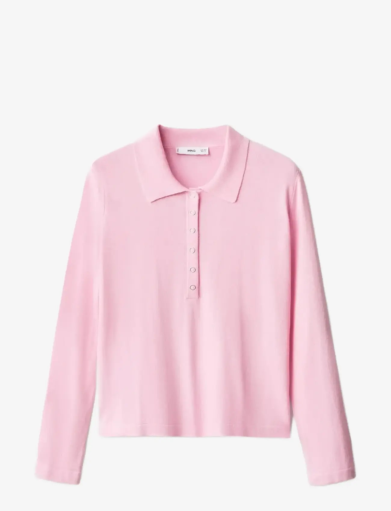 Mango - Long-sleeved polo-neck sweater - långärmade toppar - pink - 1