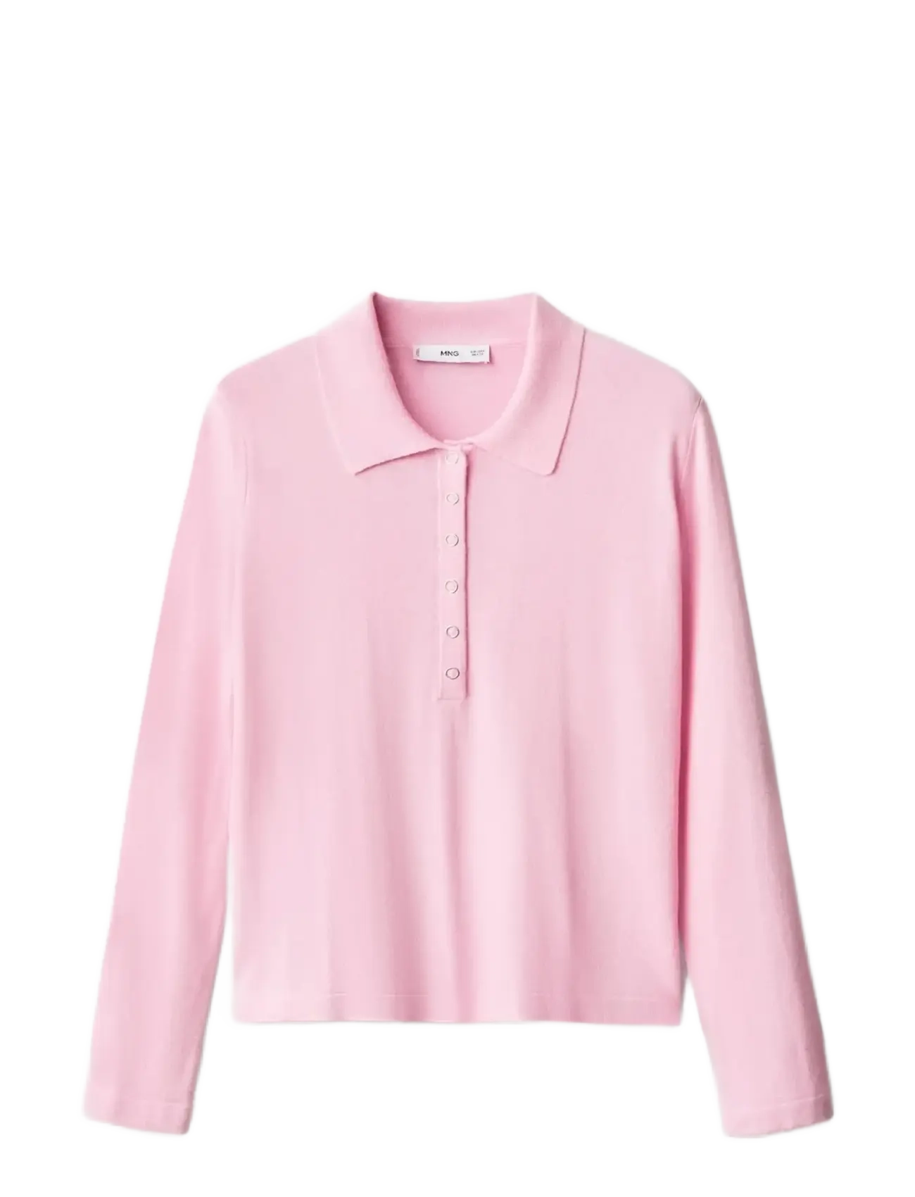 Long-sleeved polo-neck sweater - PINK