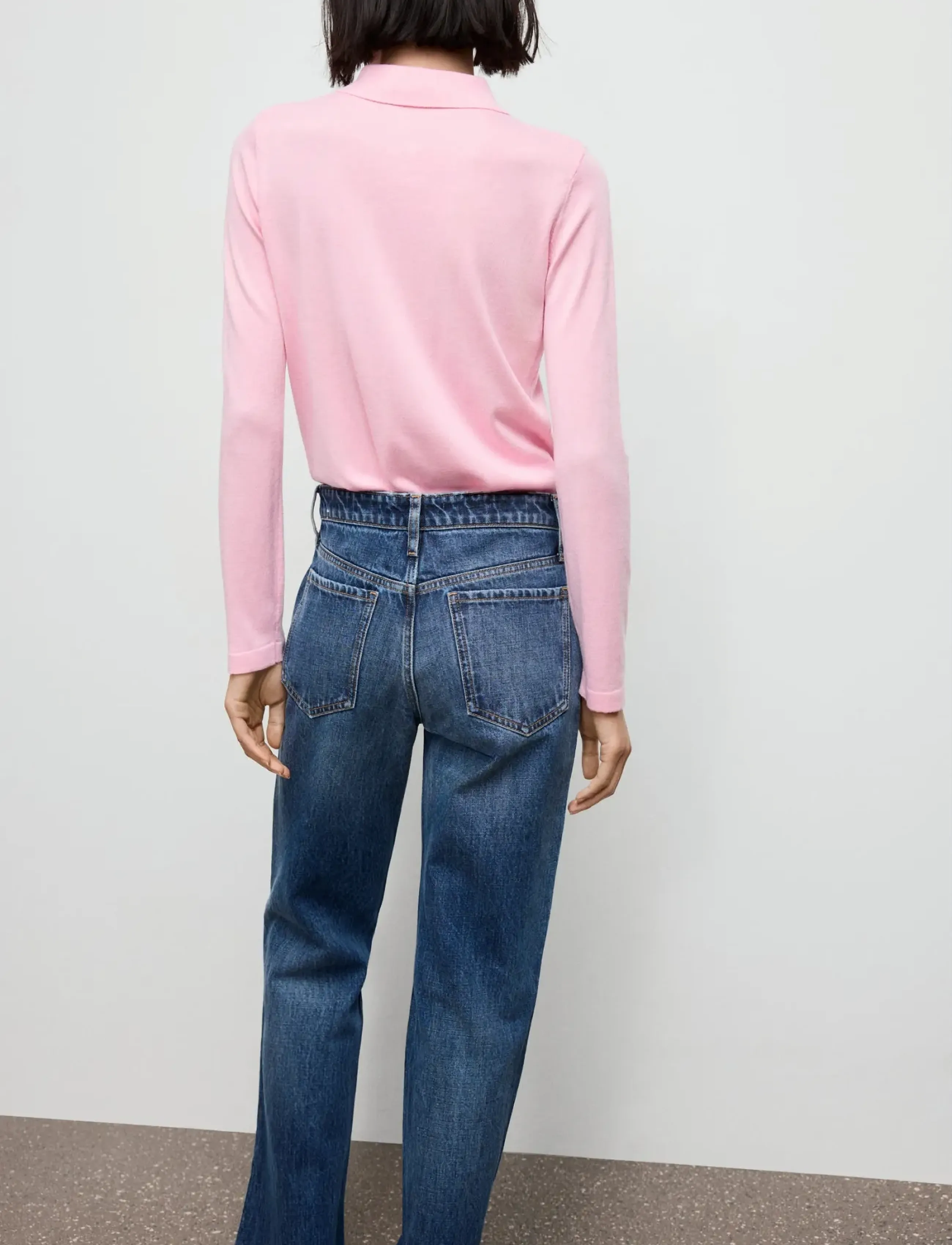 Mango - Long-sleeved polo-neck sweater - long-sleeved tops - pink - 2