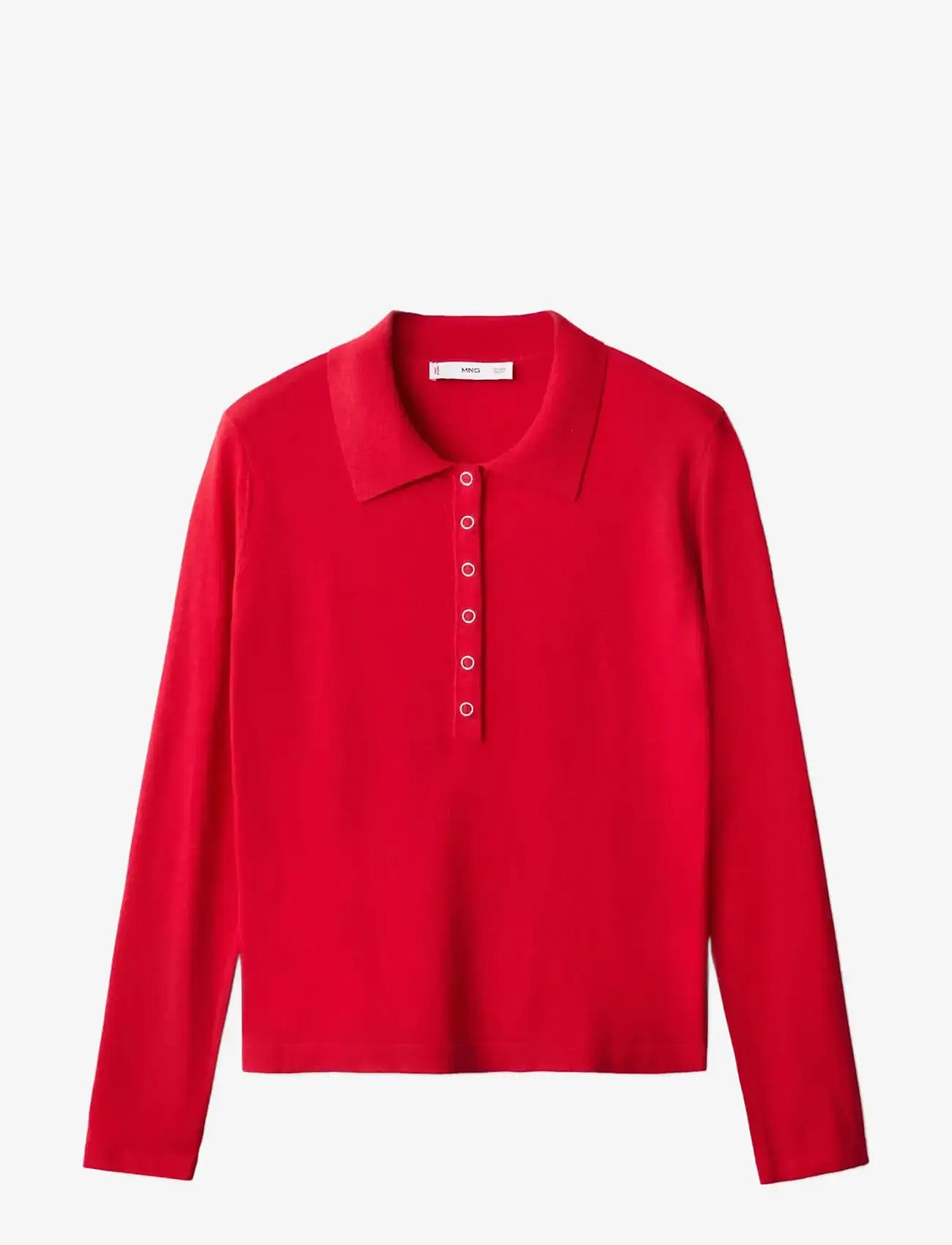 Mango - Long-sleeved polo-neck sweater - laveste priser - red - 1
