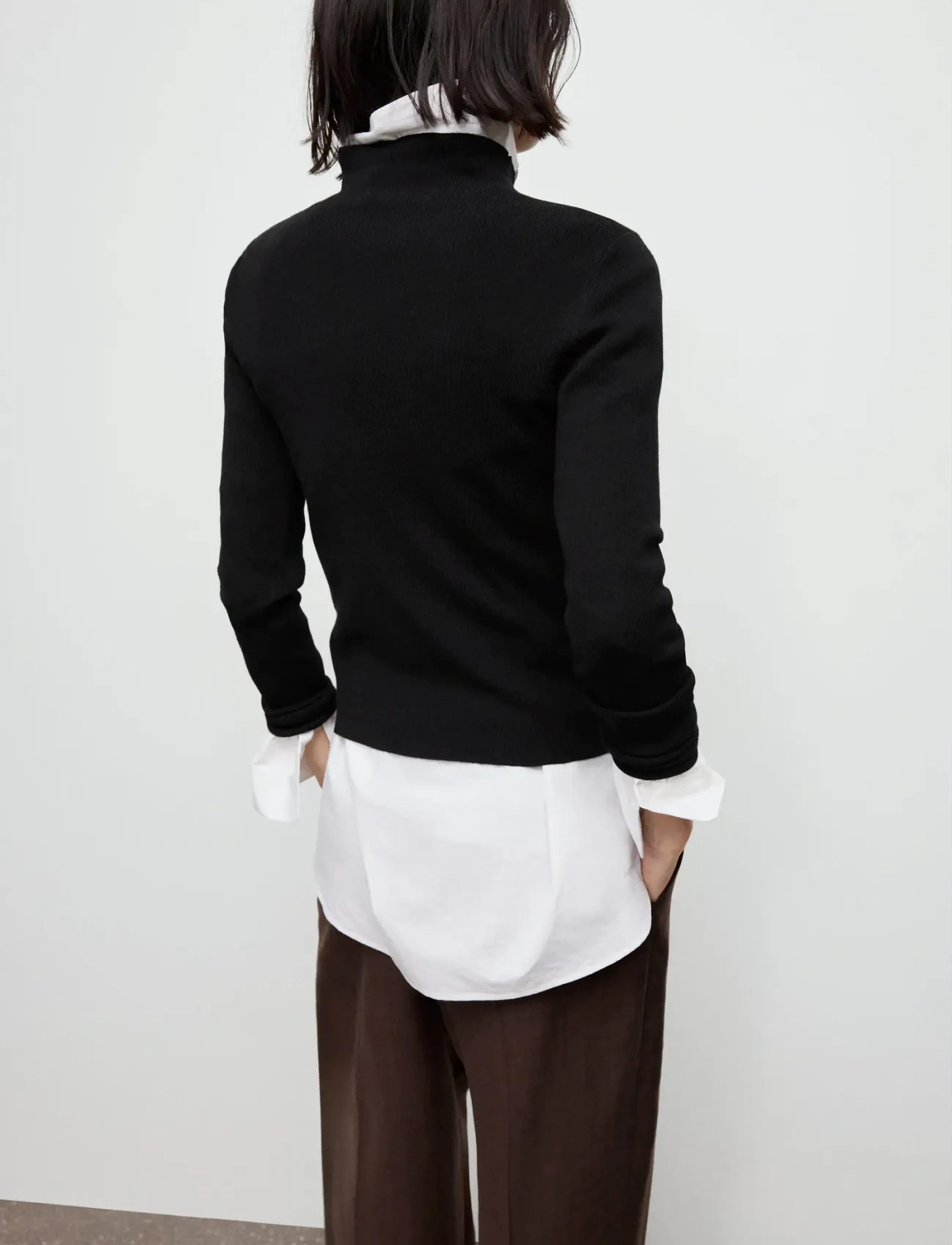 Mango - Fitted sweater with perkins neck - kõrge kaelusega džemprid - black - 3