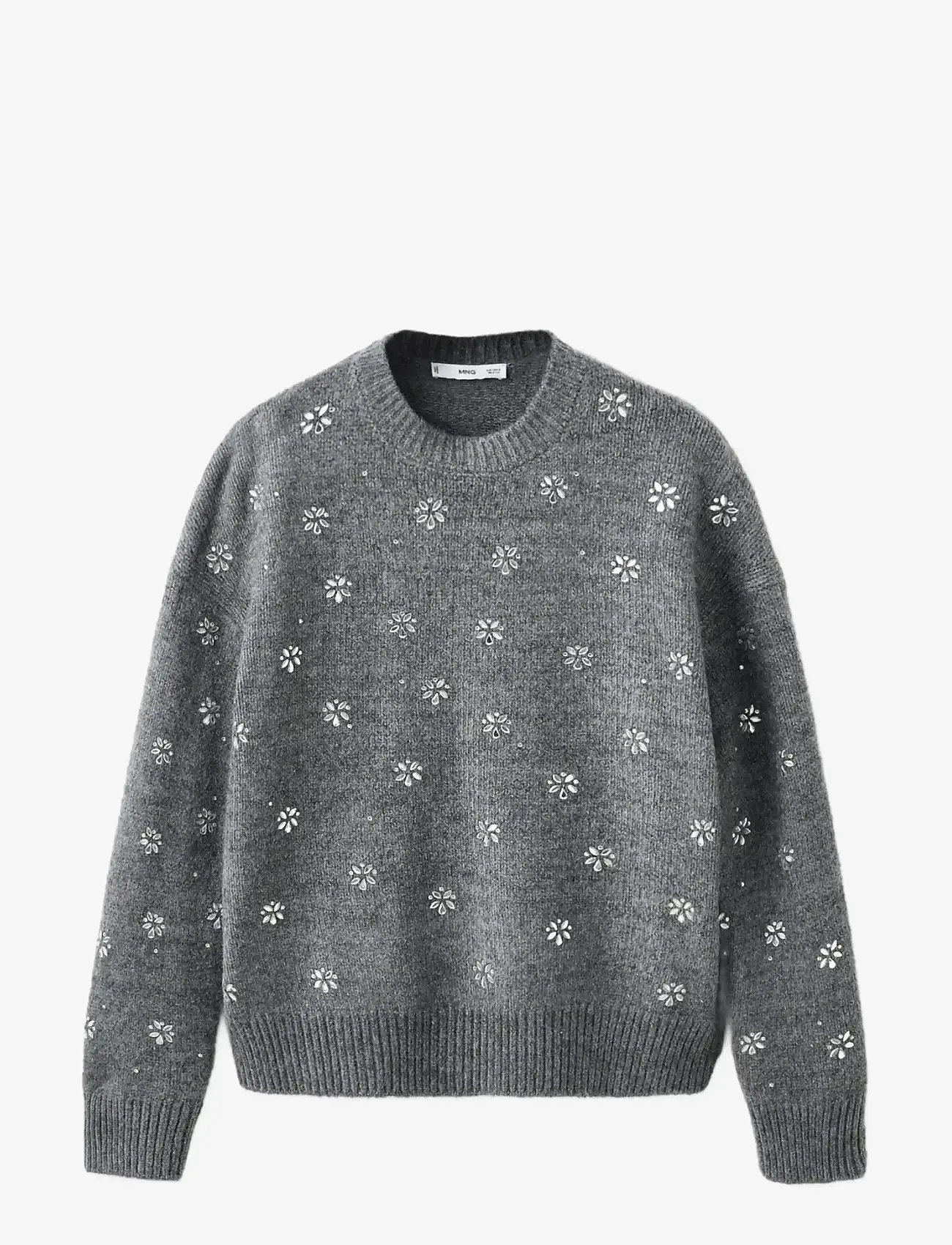 Mango - Crystal detail sweatshirt - pullover - grey - 1