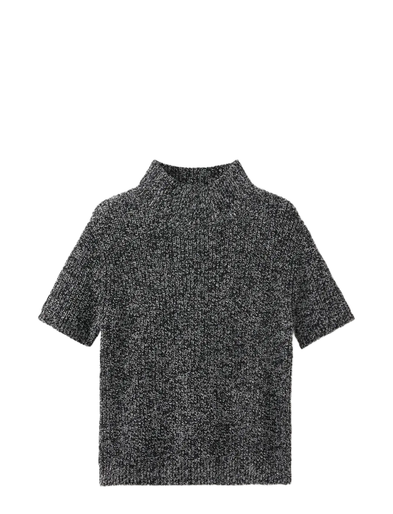 MANGO Speckled Perkins-Neck Pullover Grau - L - Damen