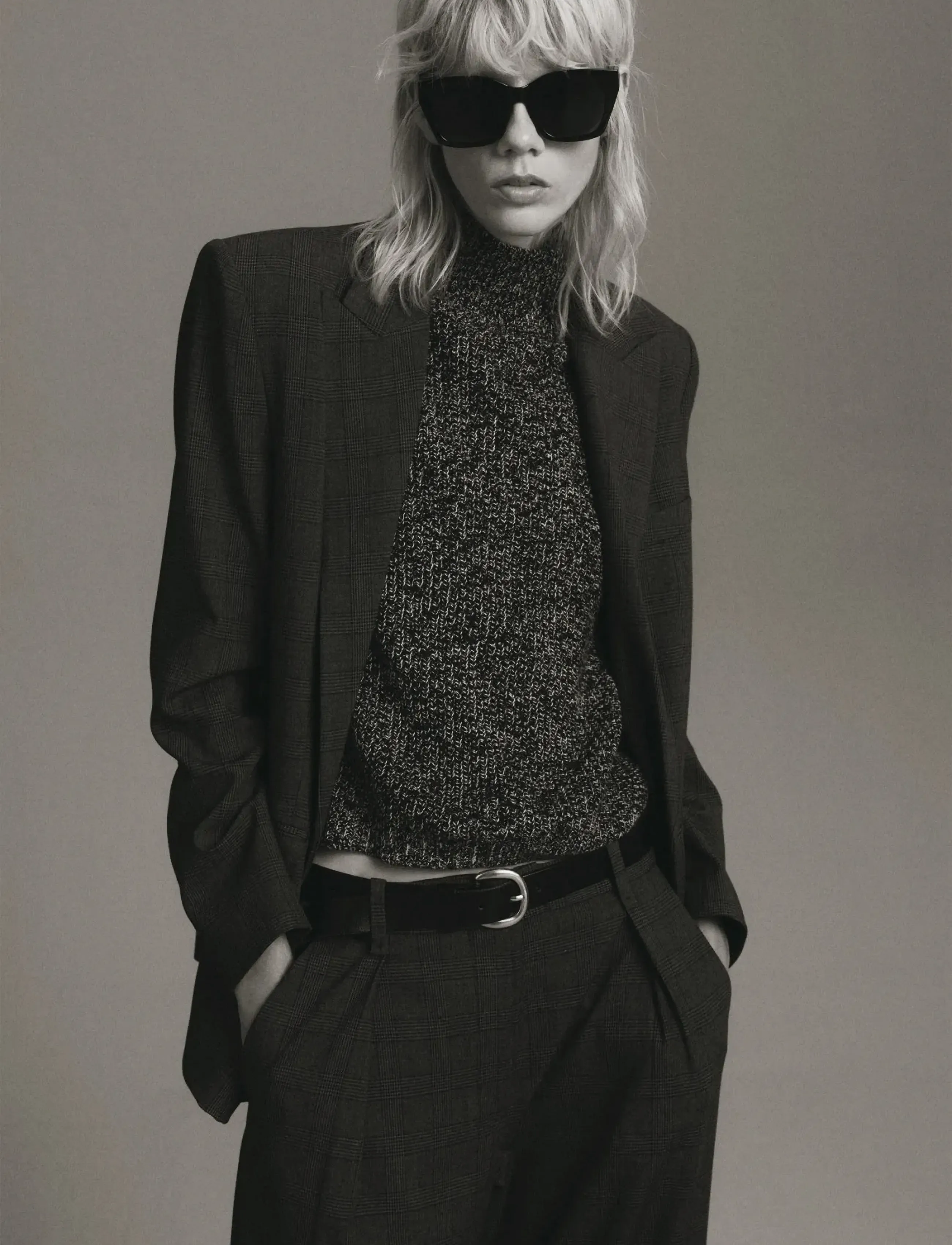 Mango Speckled perkins-neck sweater - Mango - BLACK / grey