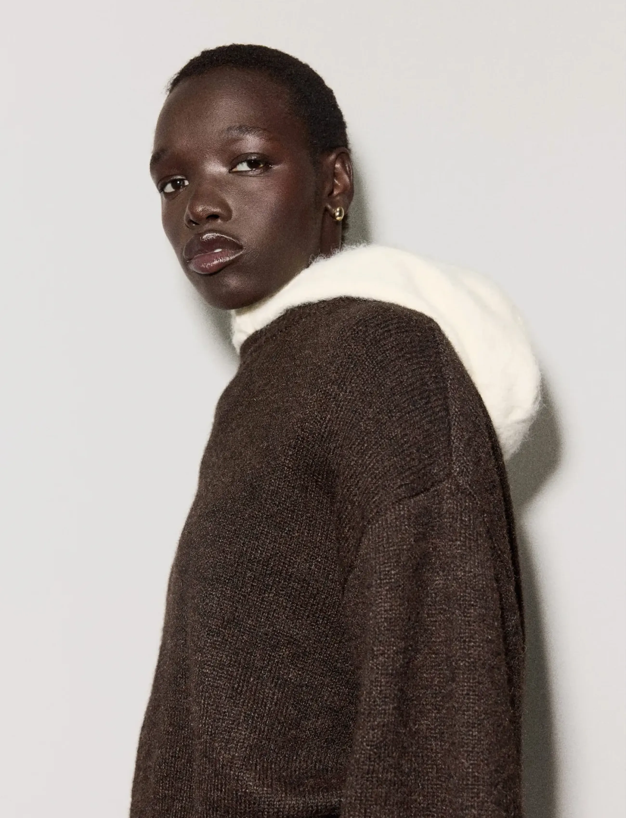 Mango Oversize knit sweater - Mango - DARK BROWN / brown