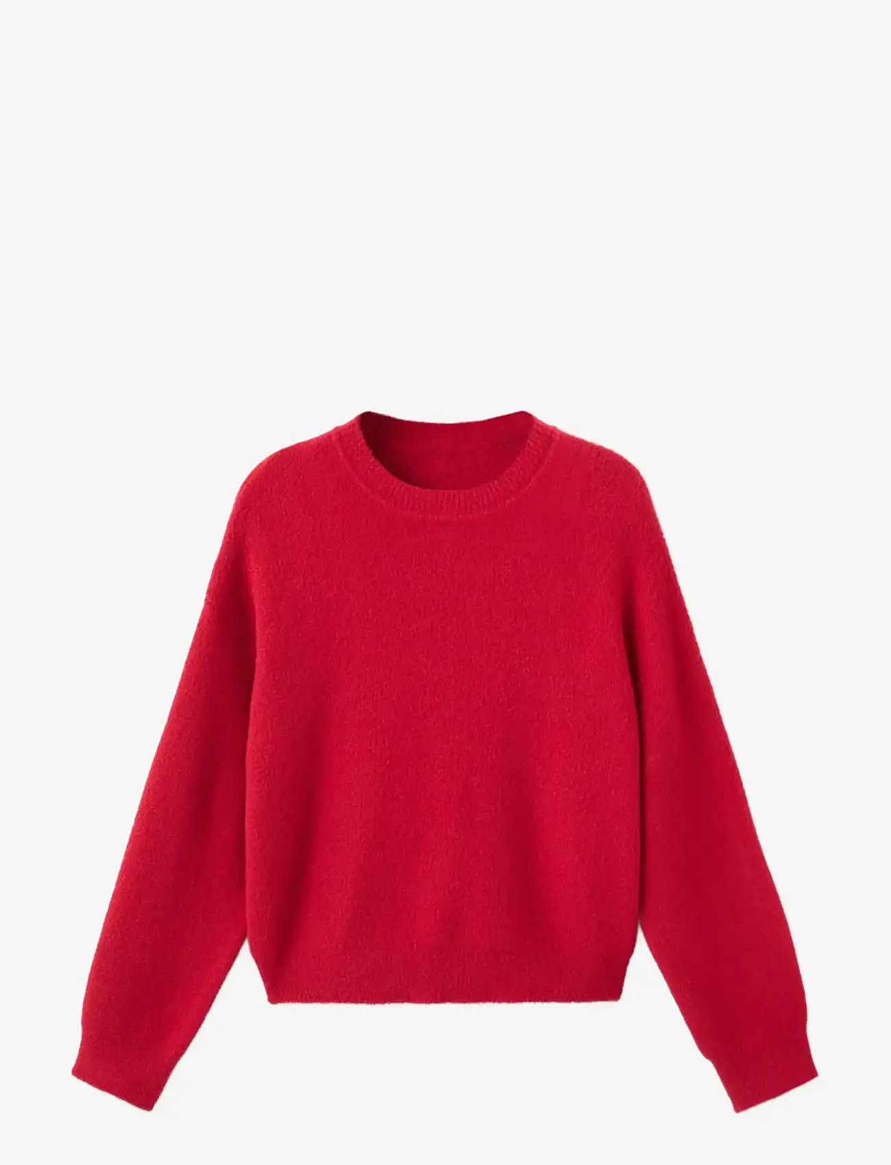 Mango - Round-neck knitted sweater - striktrøjer - red - 1