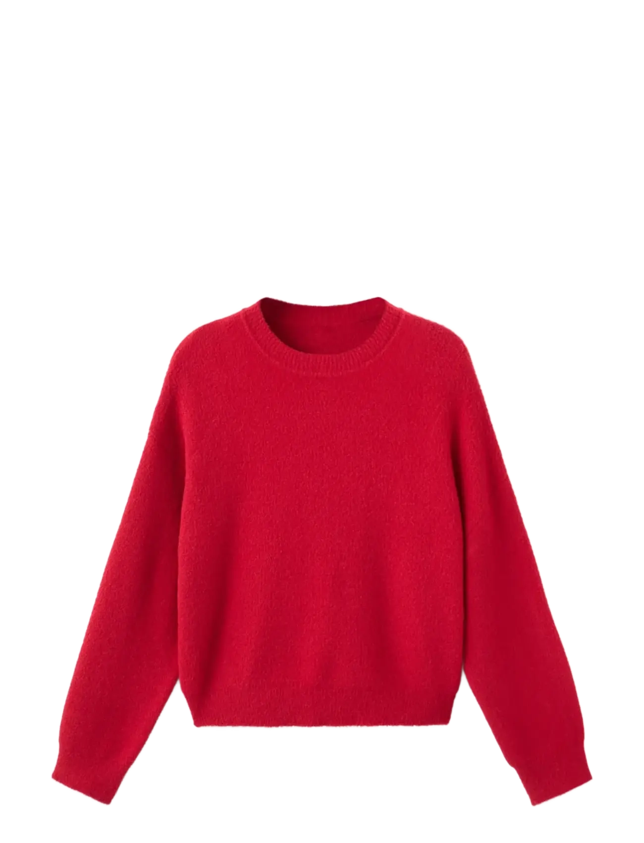 Round-neck knitted sweater - RED