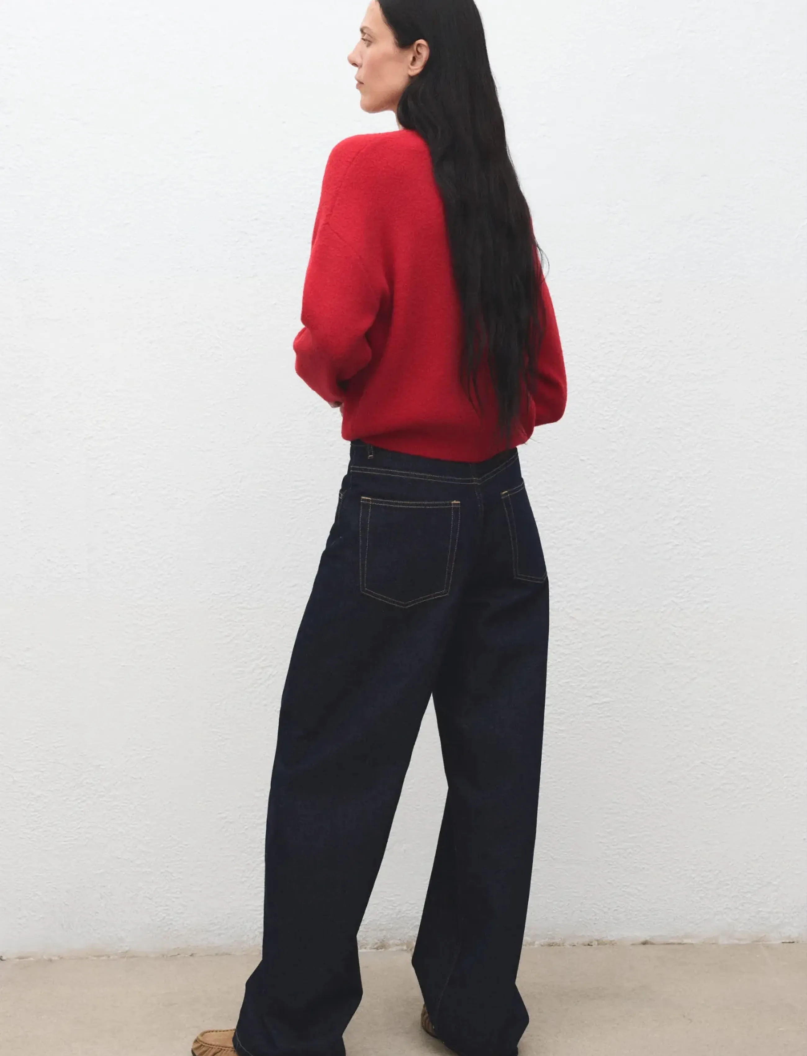 Mango - Round-neck knitted sweater - zemākās cenas - red - 2