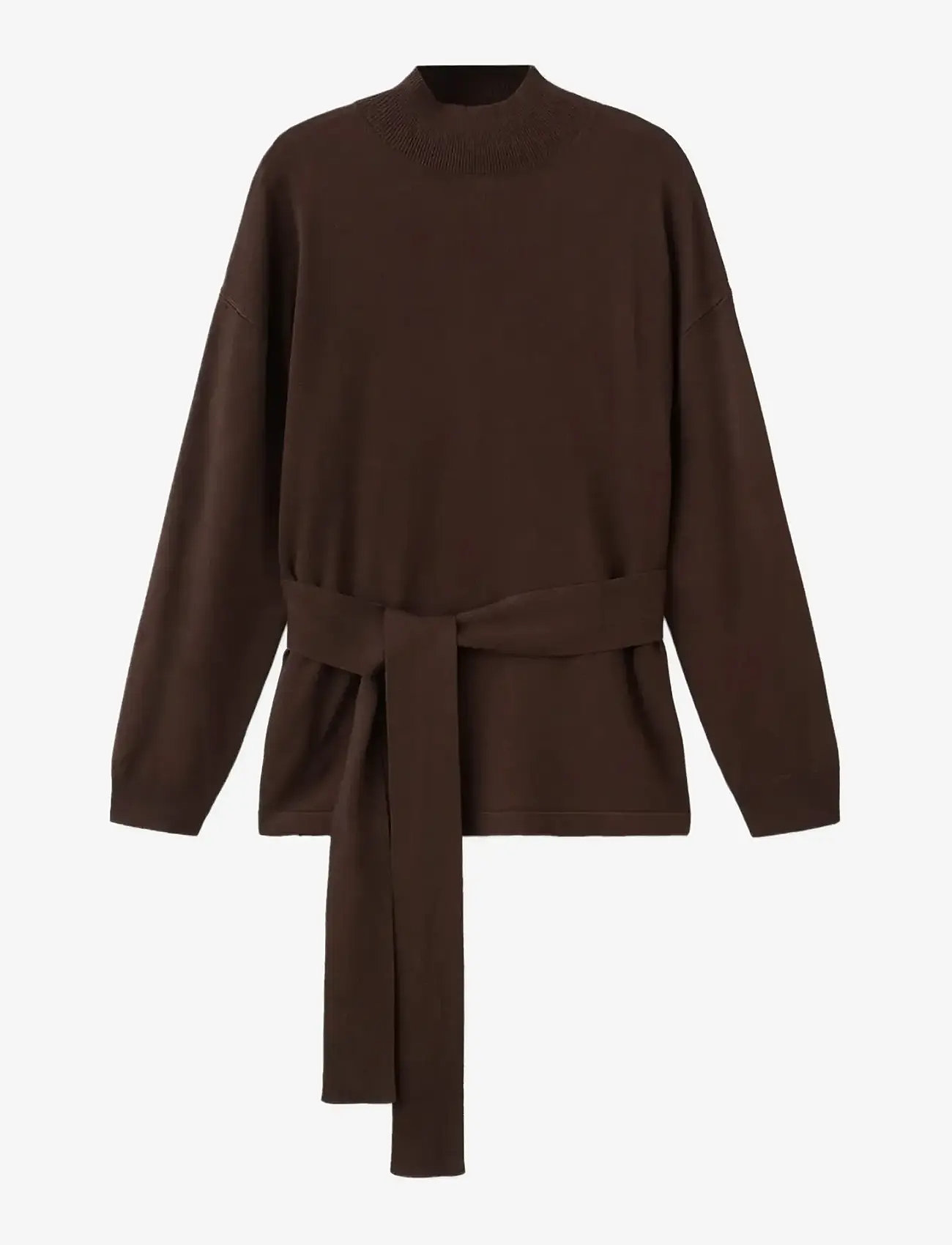 Mango - Knot detail sweater - efterårstøj - dark brown - 1