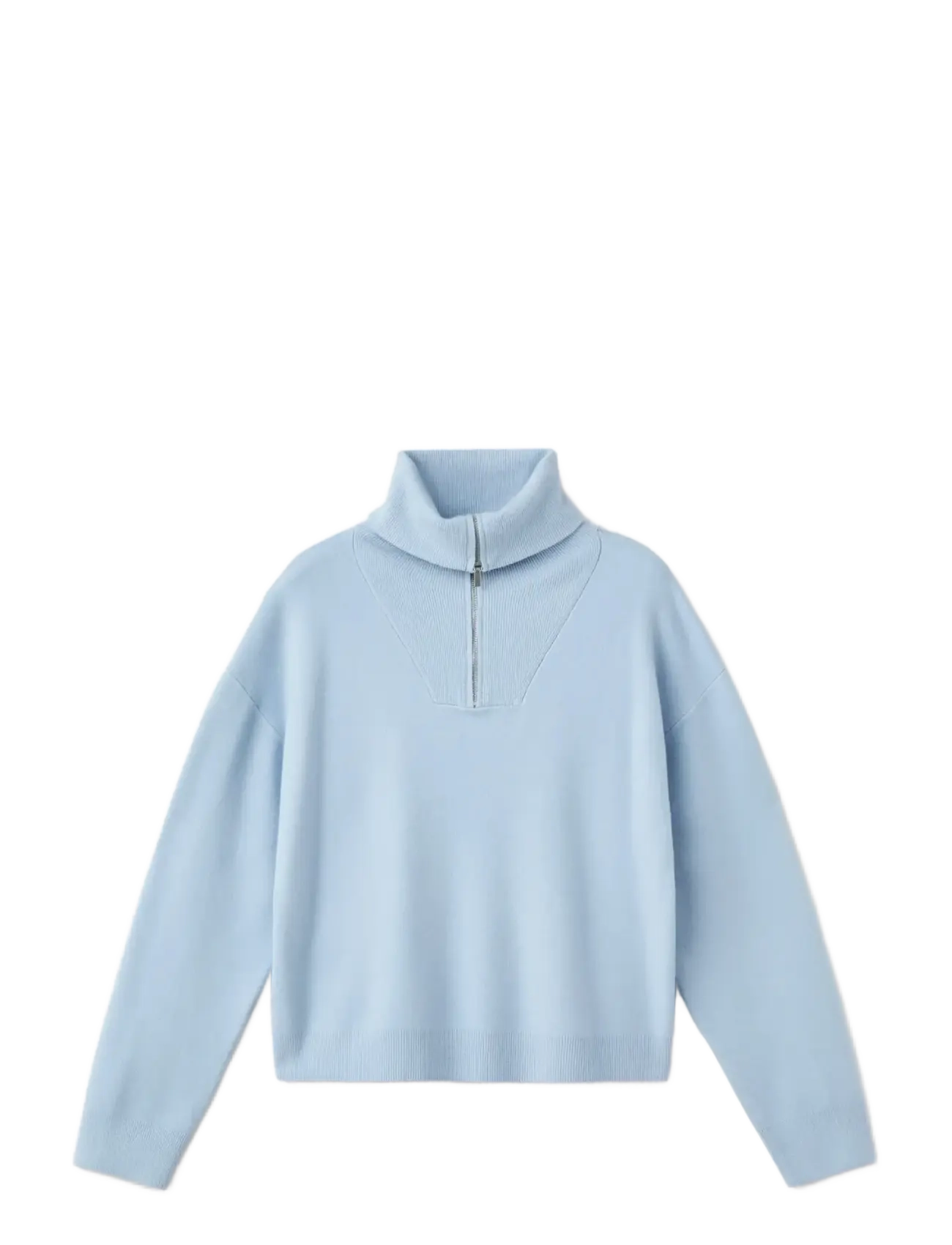 Mango Turtleneck sweater with zip - Tøj - LT-PASTEL BLUE / blue