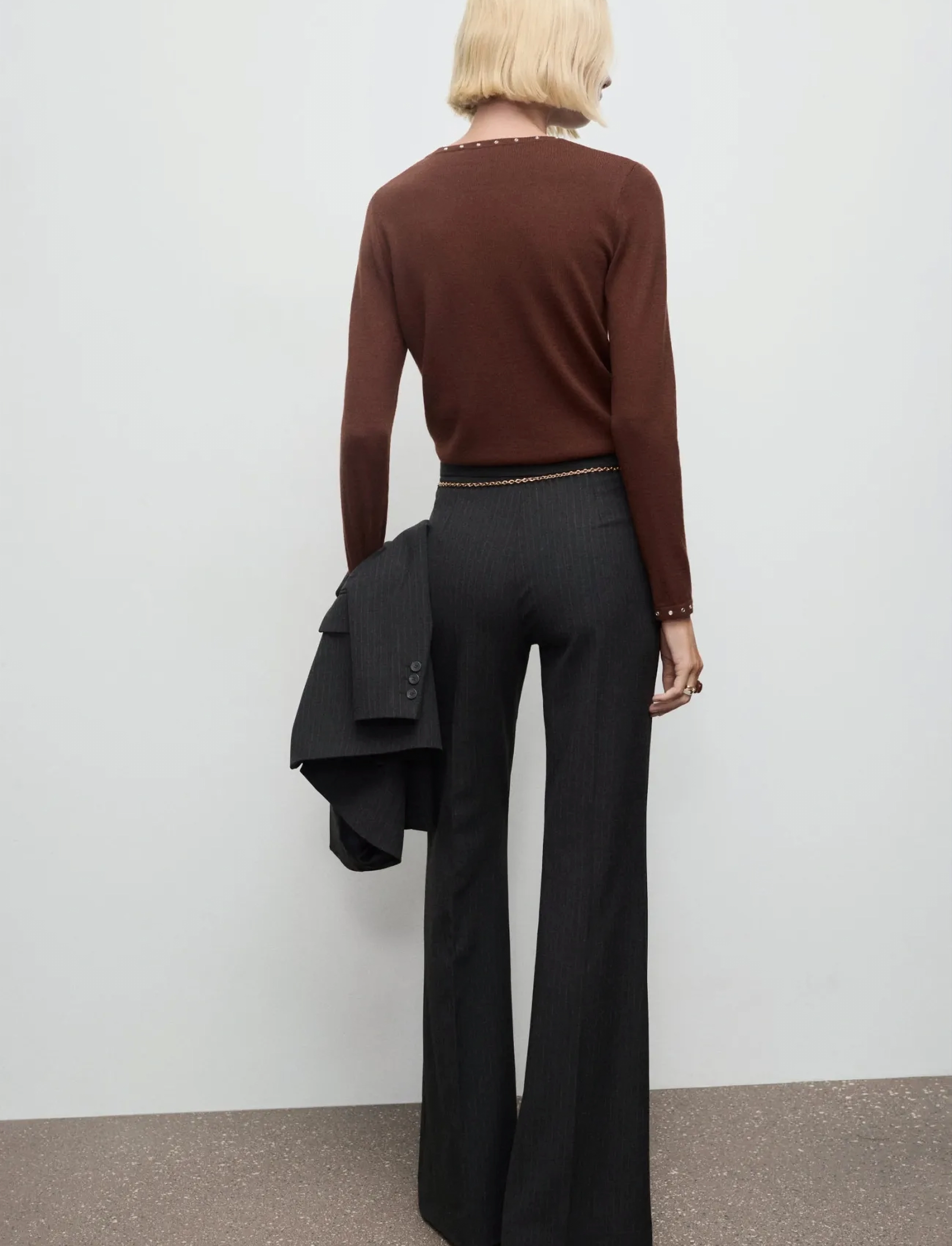 Mango - Studded knitted sweater - jumpers - brown - 2