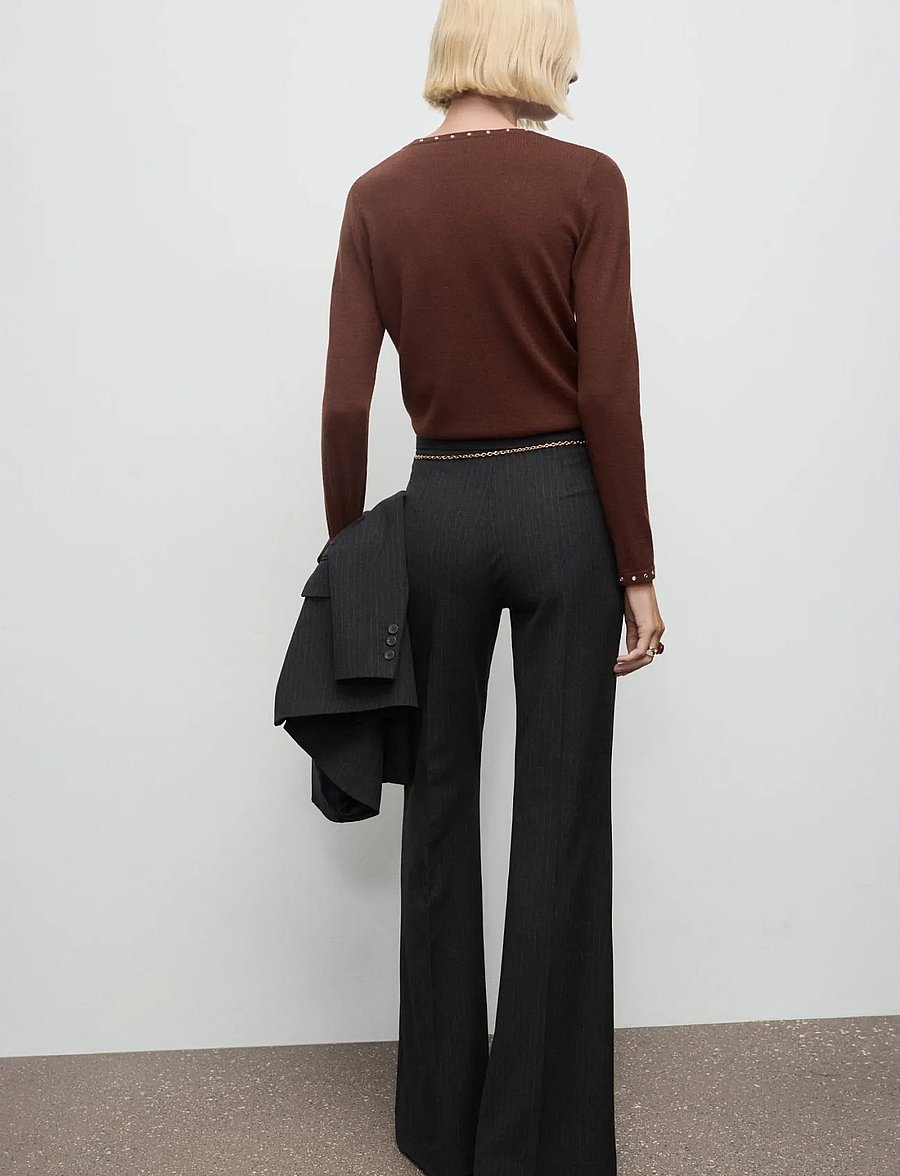 Mango - Studded knitted sweater - striktrøjer - brown - 2