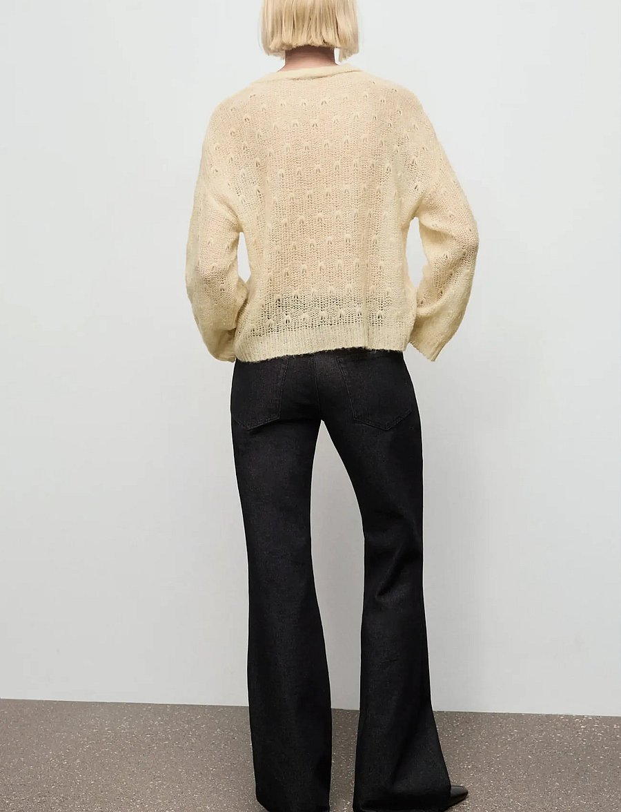 Mango - Openwork knit sweater - striktrøjer - light beige - 2