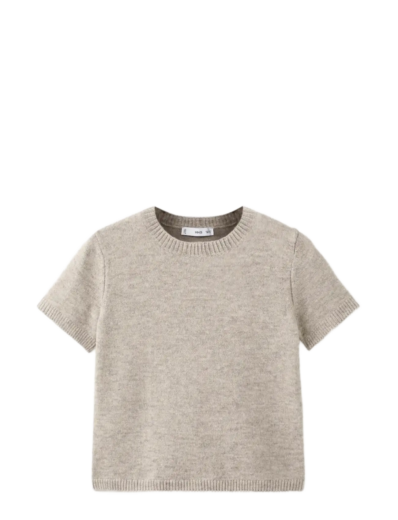 MANGO Kurzärmelig Strick Pullover Grau - S - Damen