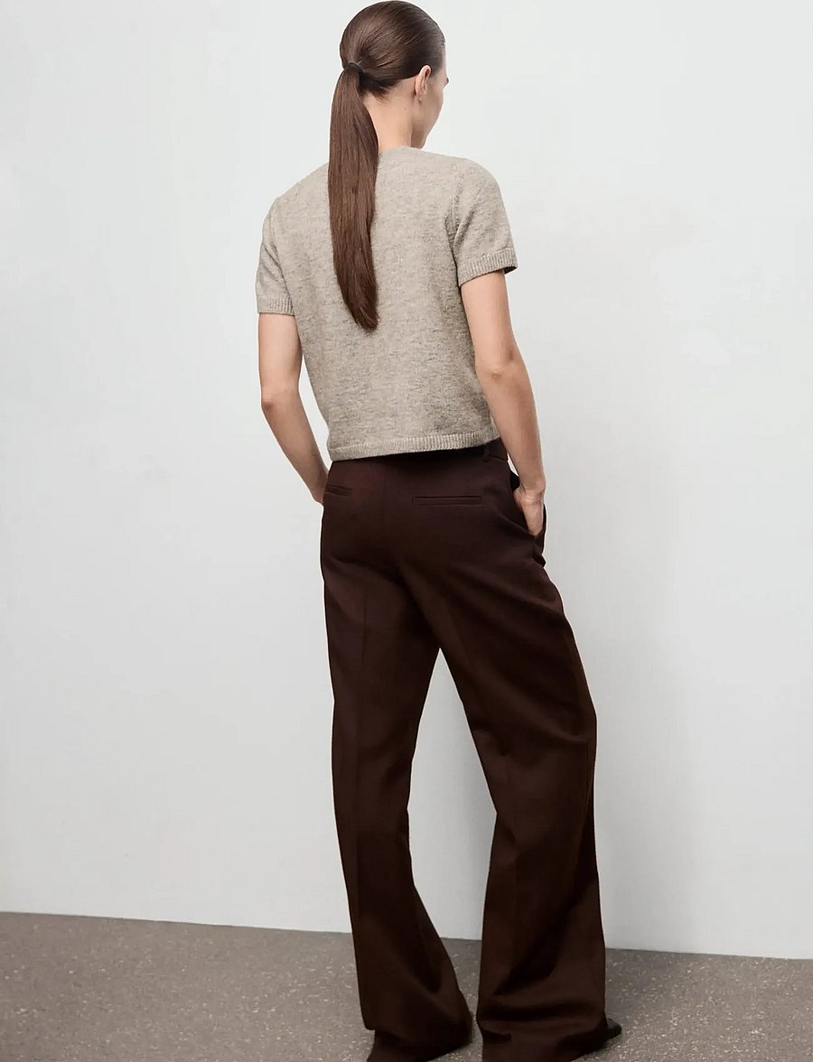 Mango - Short-sleeved knitted sweater - striktrøjer - lt pastel grey - 2