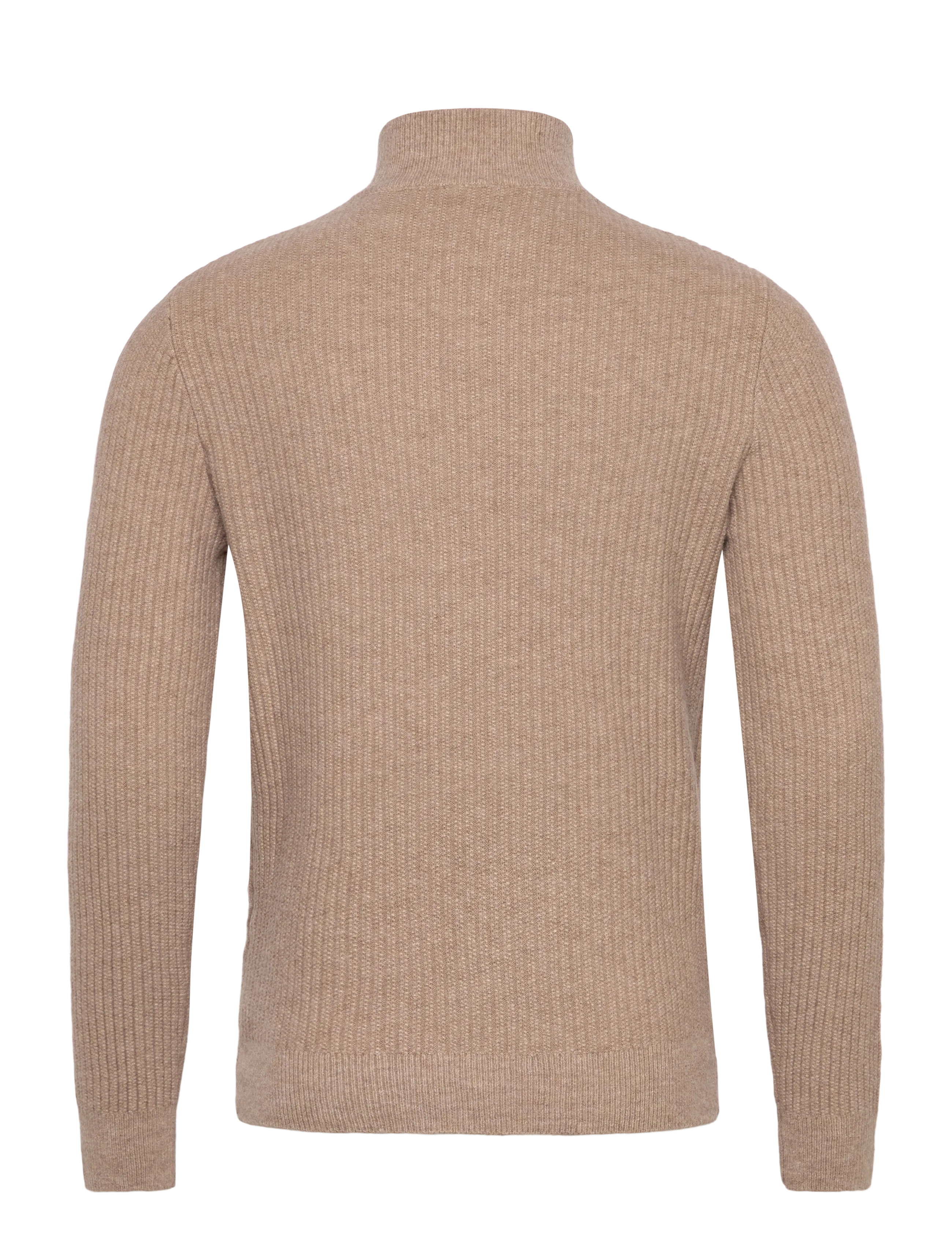 Mango - Ribbed sweater with zip neck - rollkragen - lt pastel brown - 2
