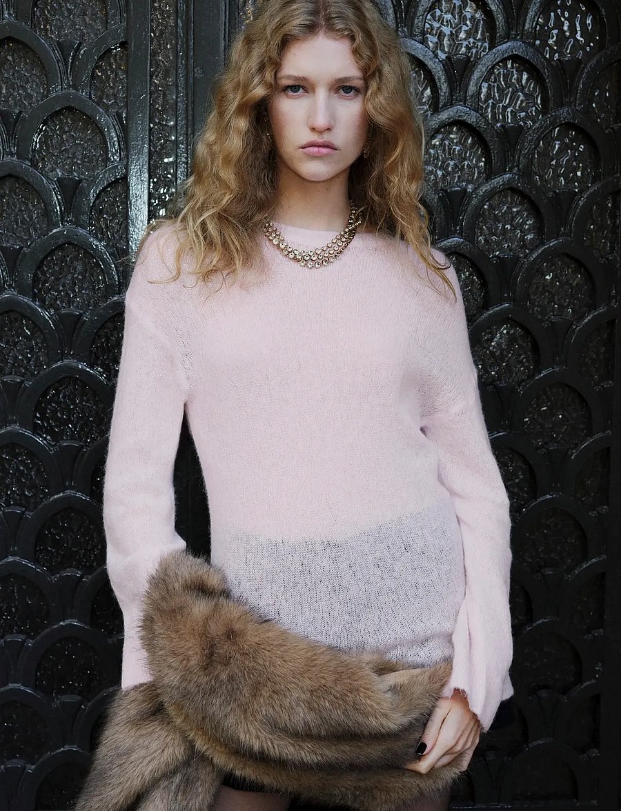 Mango - Wool and alpaca-blend sweater - pullover - lt-pastel pink - 0