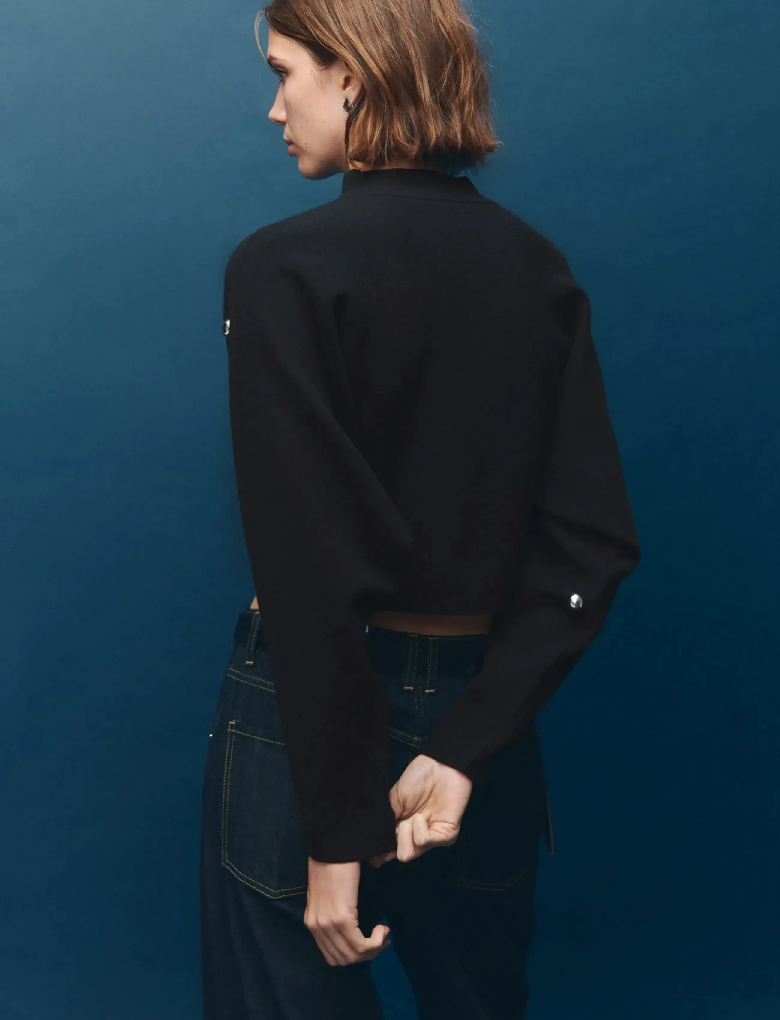 Mango - Perkins-neck sweater with spheres - trøjer - black - 2