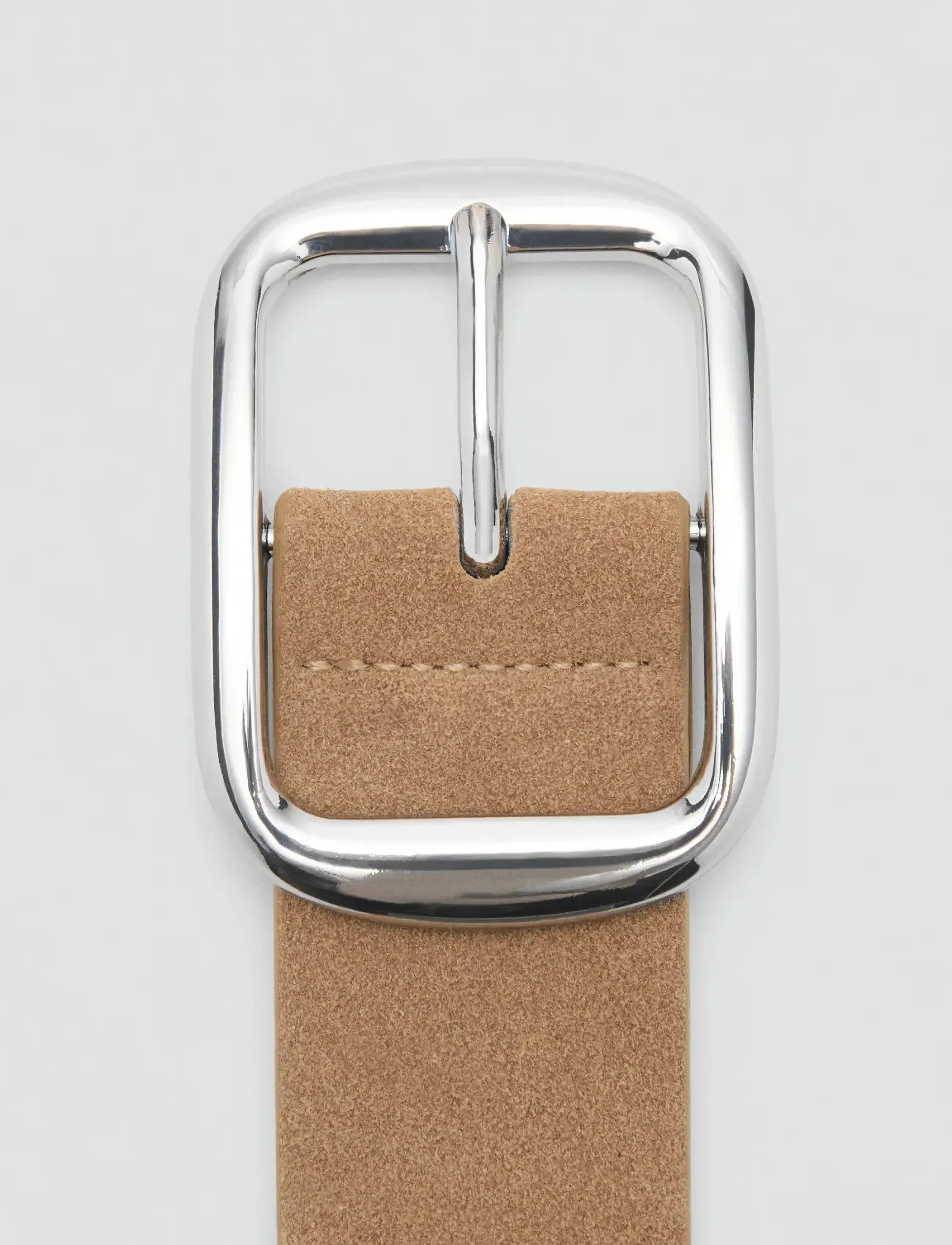 Mango - Suede belt with studs - lt pastel brown - 1