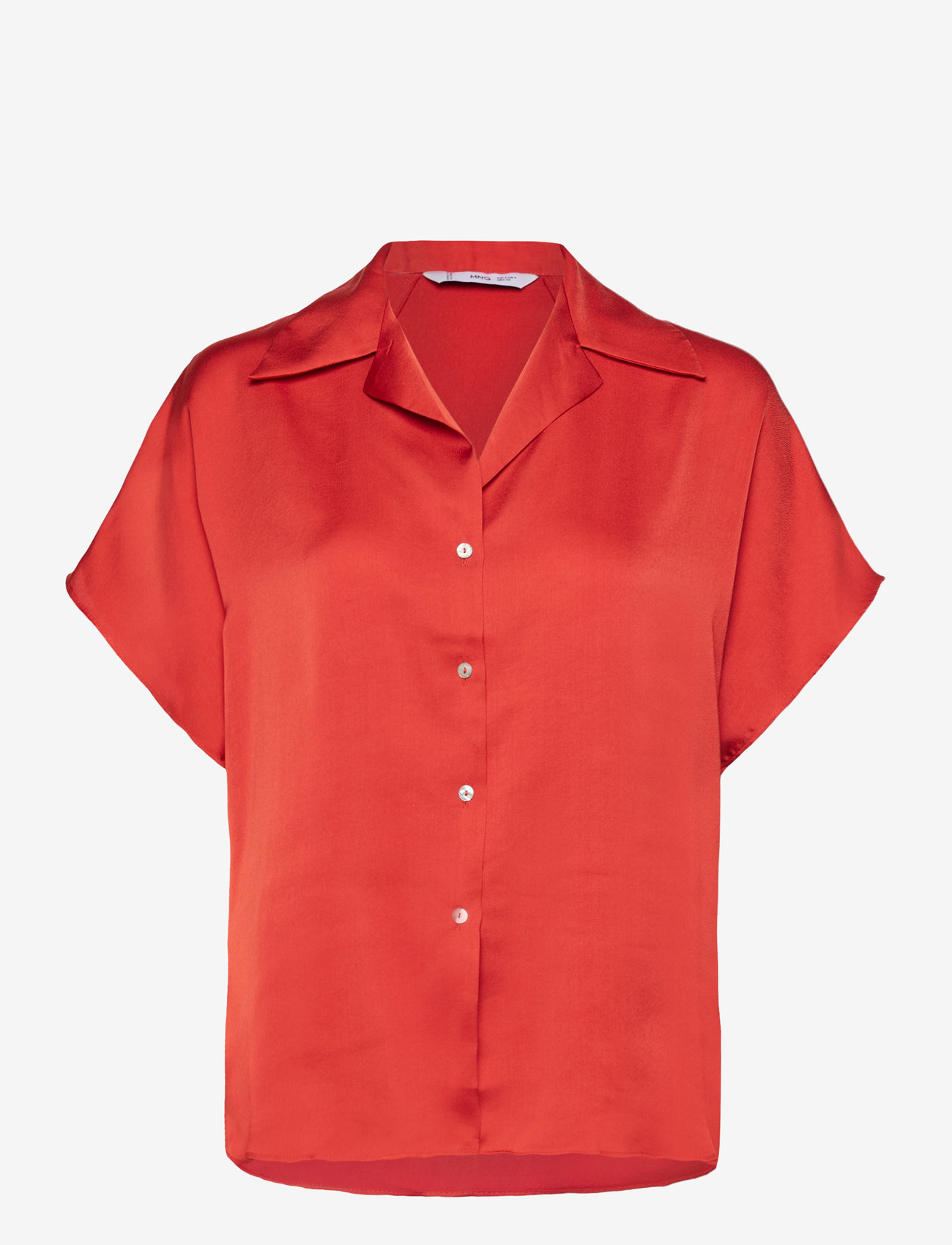 Mango - Short sleeve fluid shirt - kurzärmlige hemden - red - 0