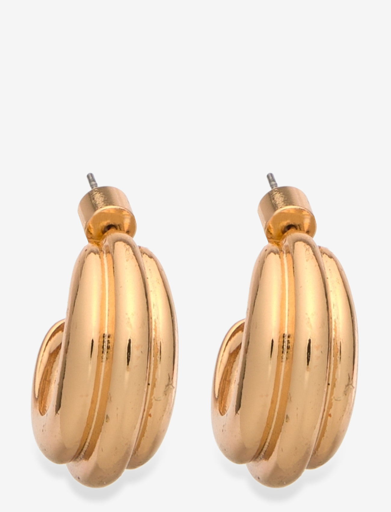 Mango - Embossed hoop earrings - studs örhängen - gold - 1