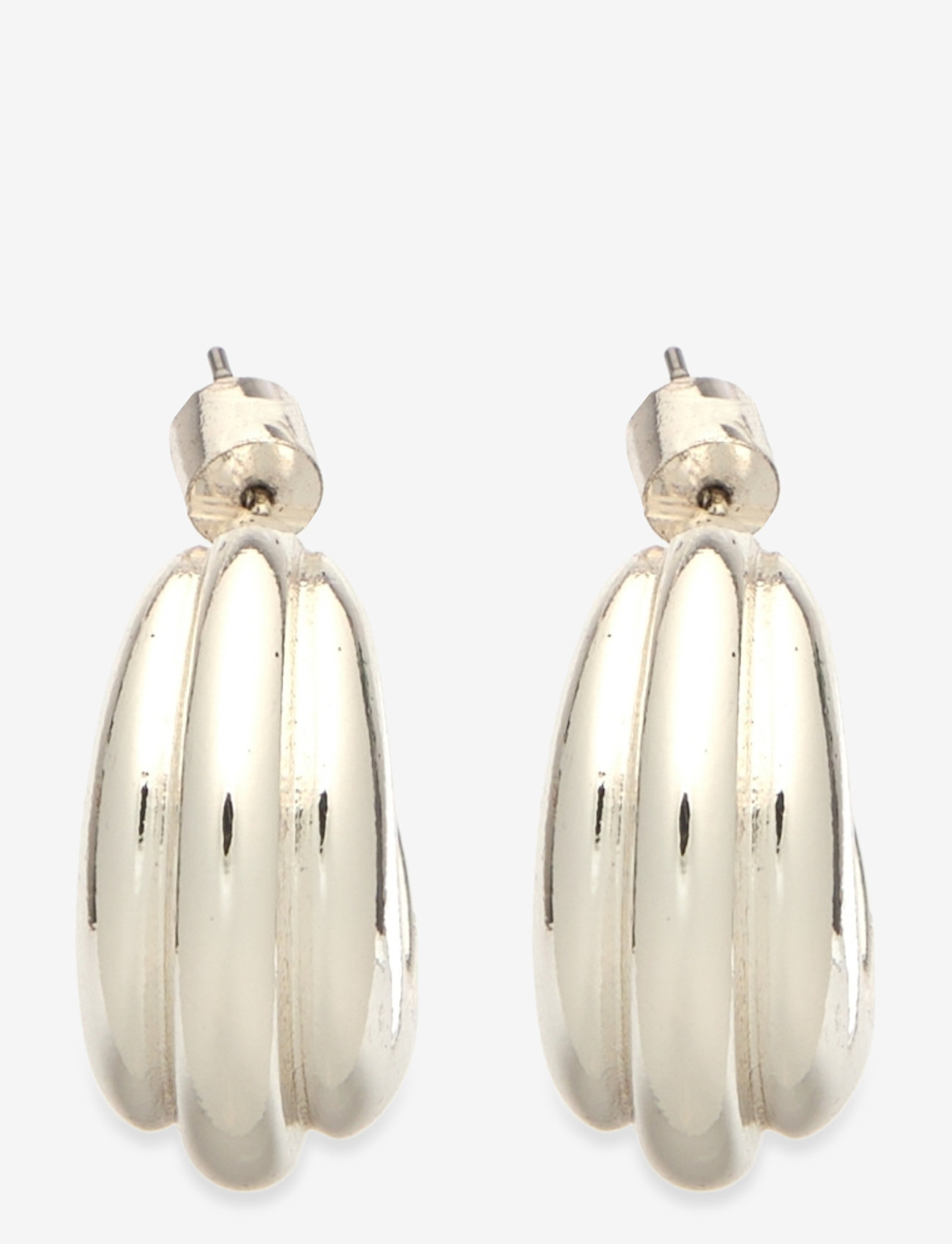 Mango - Embossed hoop earrings - ohrstecker - silver - 0