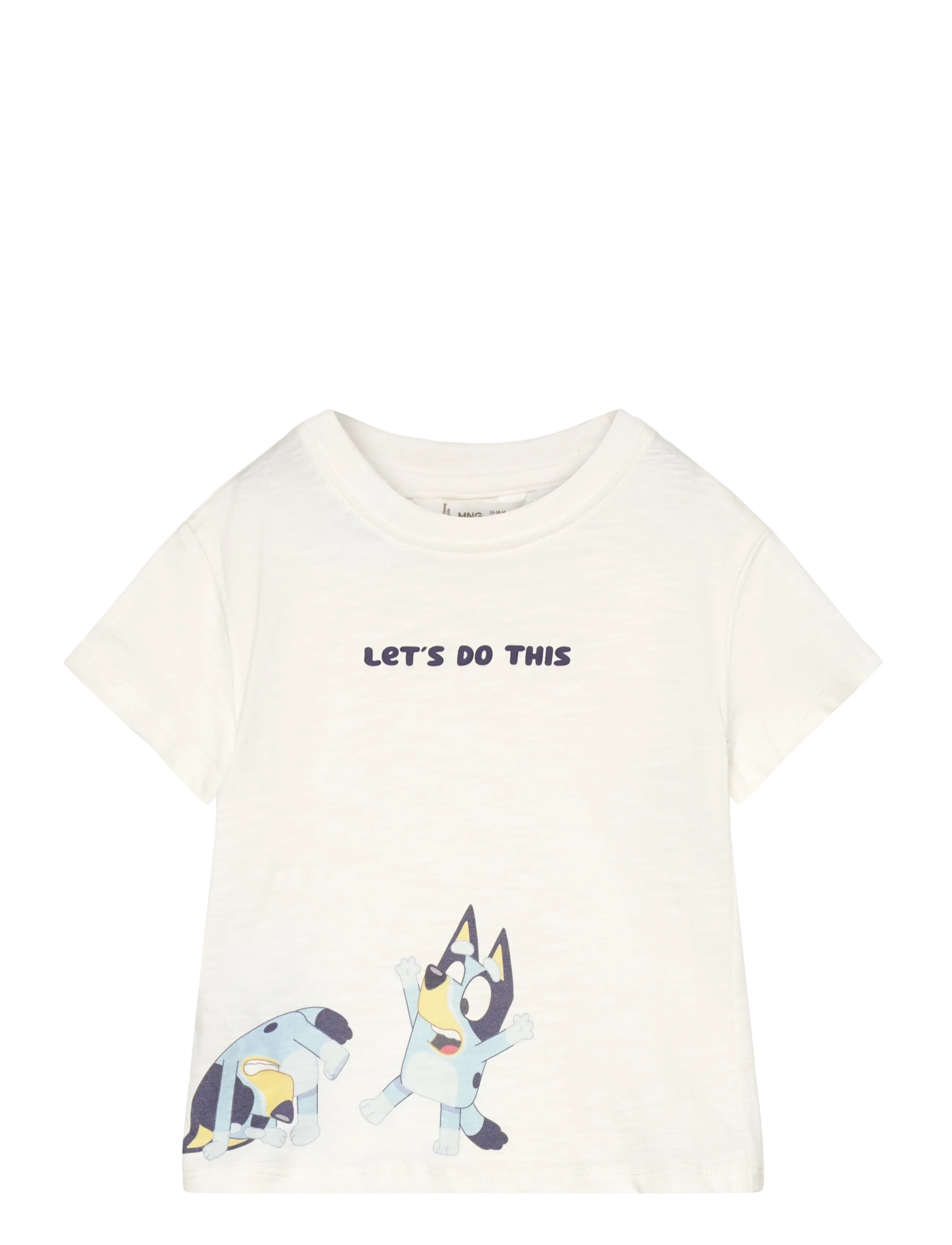 Mango Bluey Printed T-Shirt, Blåy Printet Kortærmet T-Shirt, Hvid, Str: 3-4