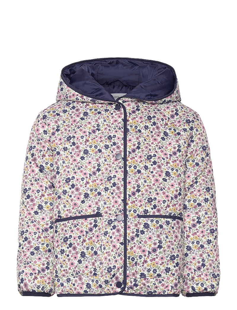 Mango - Flowers print quilted anorak - quiltede jakker - navy - 1