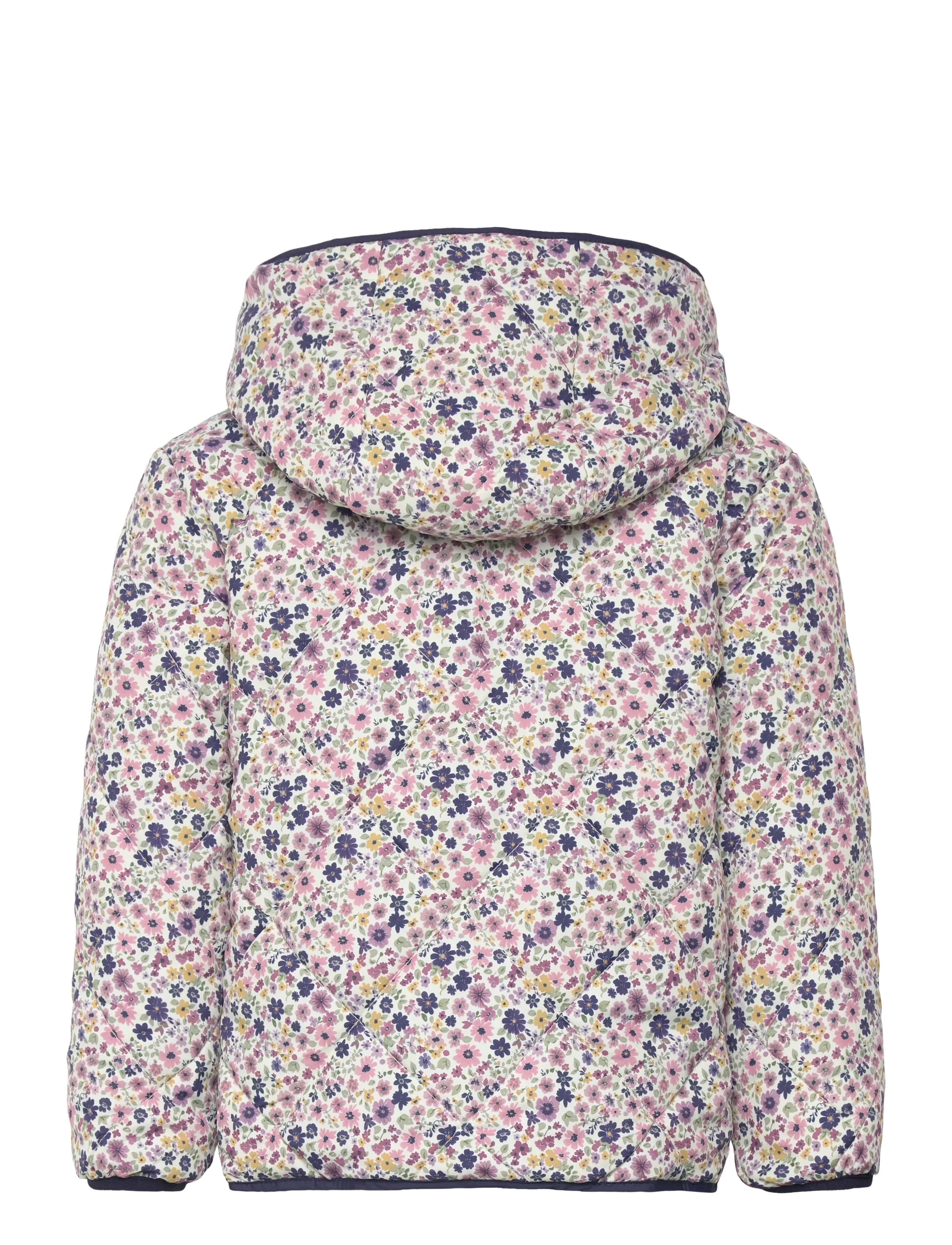 Mango - Flowers print quilted anorak - fall jackets - navy - 2