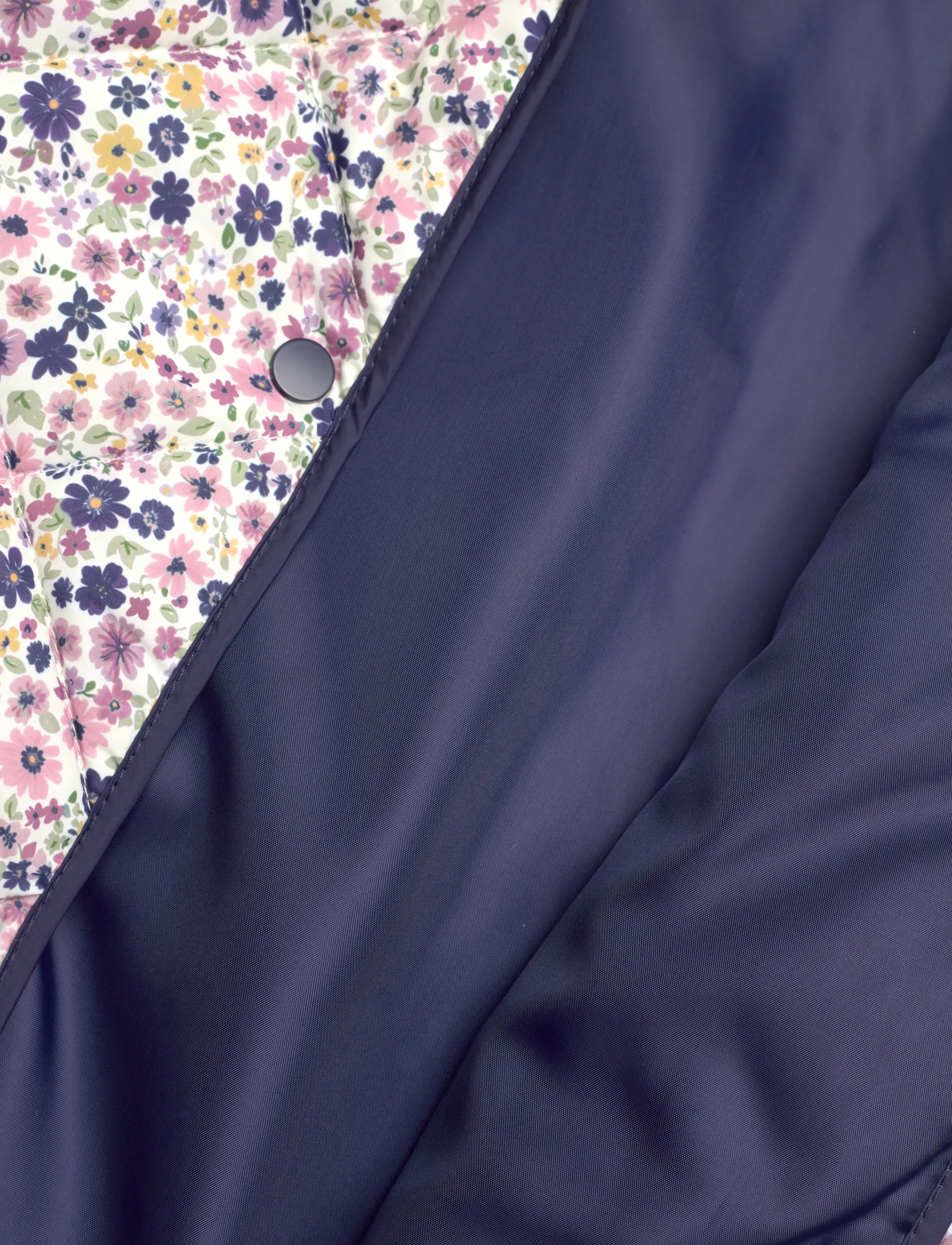 Mango - Flowers print quilted anorak - fall jackets - navy - 5