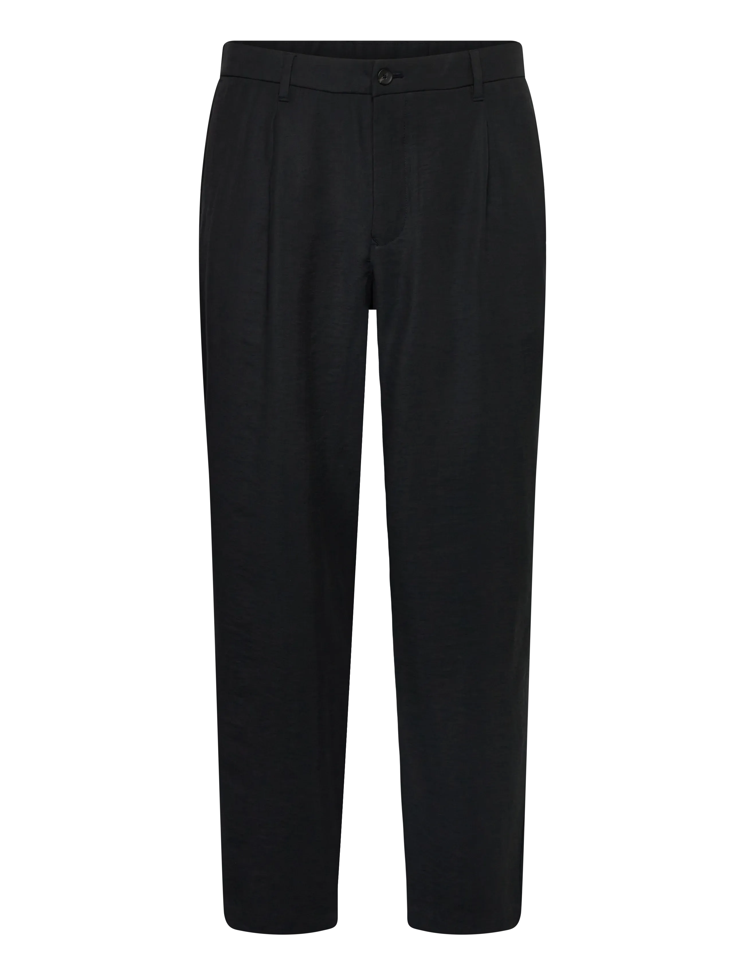 Straight-fit pleated trousers - BLACK