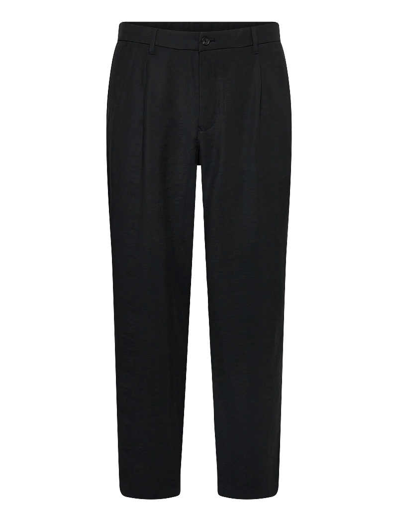 Mango - Straight-fit pleated trousers - casual bukser - black - 1