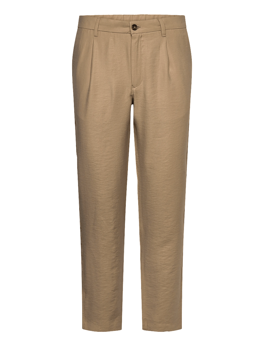 Mango - Straight-fit pleated trousers - freizeithosen - light beige - 1