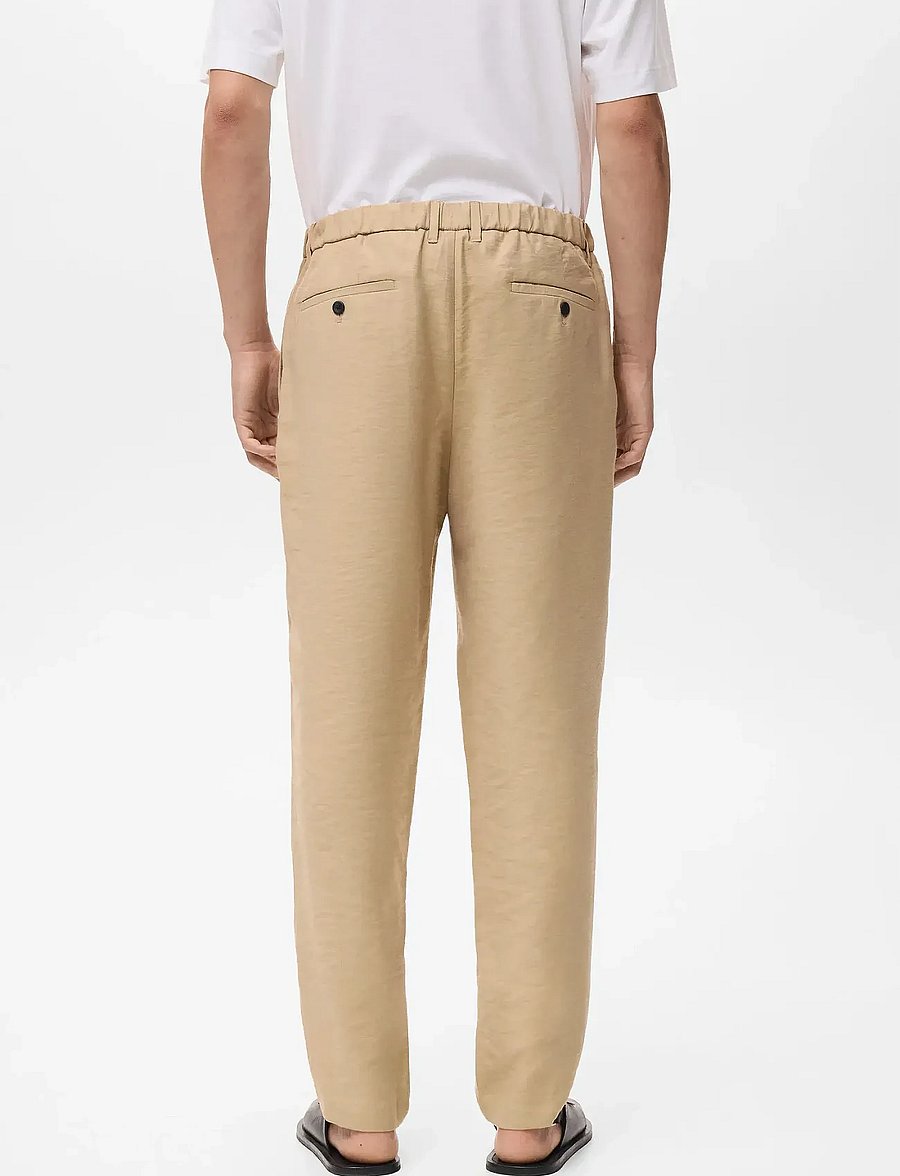 Mango - Straight-fit pleated trousers - freizeithosen - light beige - 3