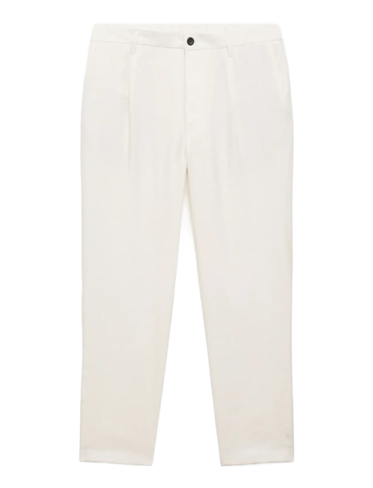 Straight-fit pleated trousers - NATURAL WHITE