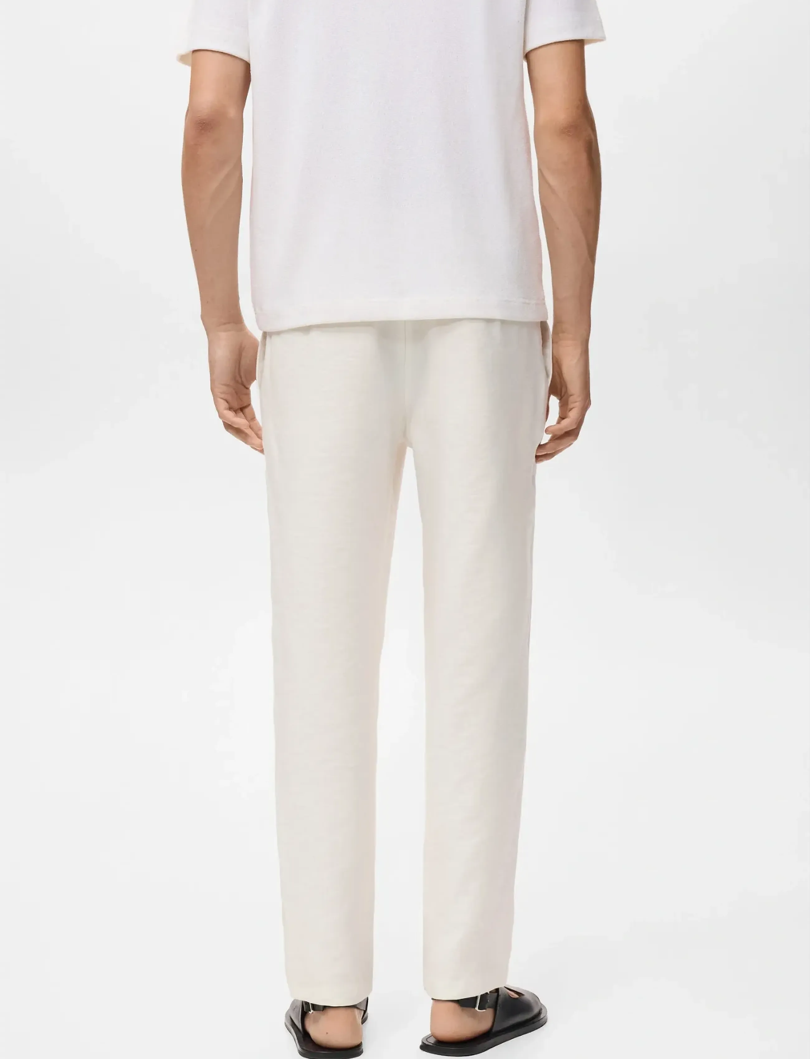 Mango - Straight-fit pleated trousers - casual bukser - natural white - 3