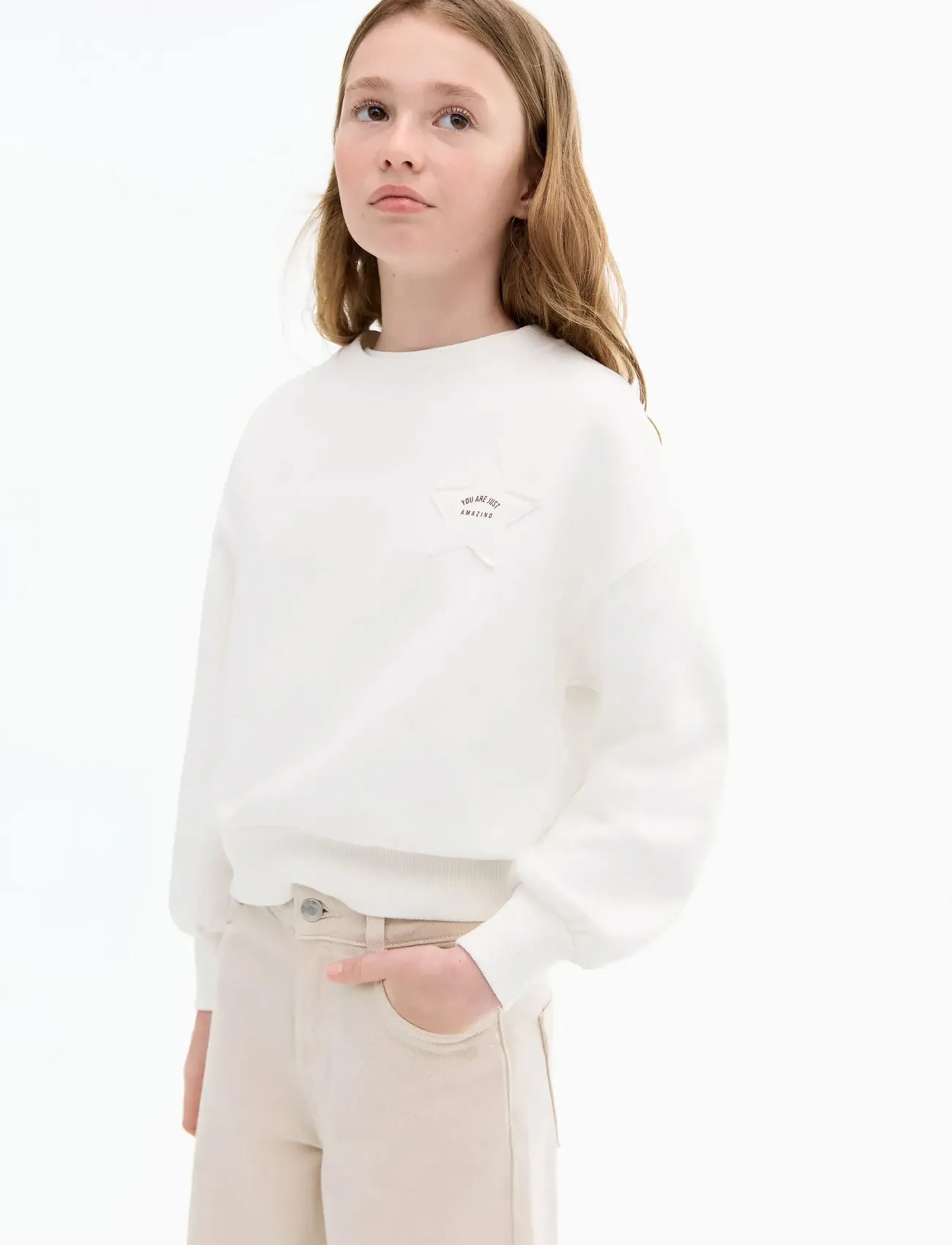 Mango Sweatshirt with embroidered star - Sweatshirts & Kapuzenpullover - NATURAL WHITE / white
