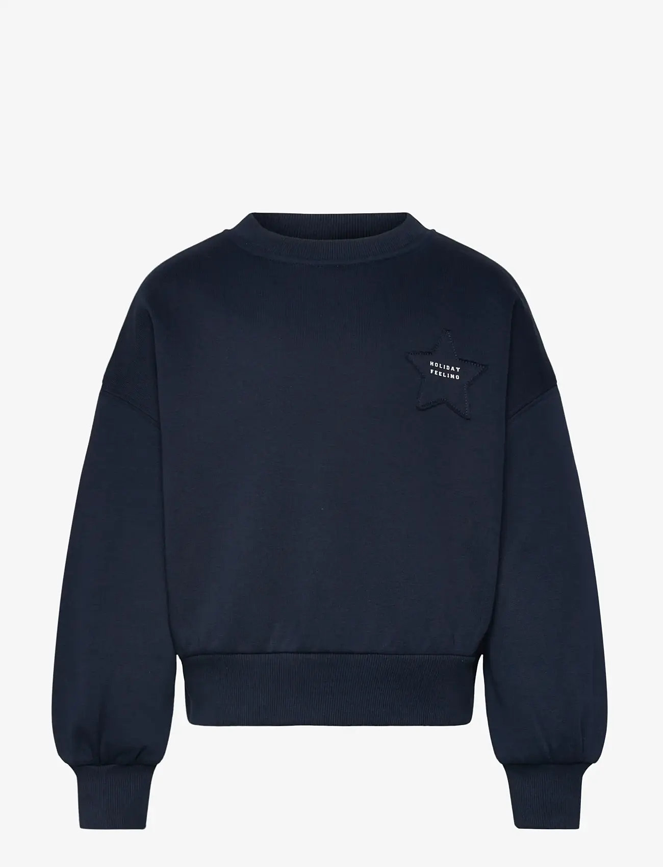 Mango - Sweatshirt with embroidered star - sweatshirts - navy - 0