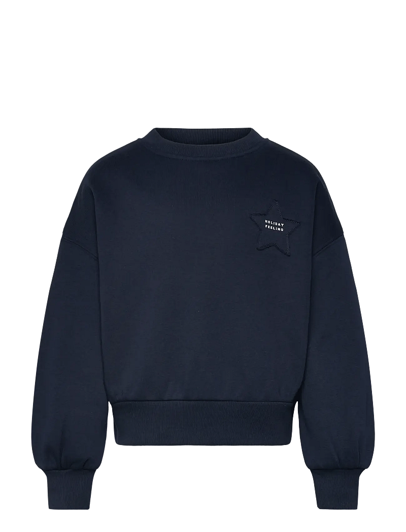 Mango - Sweatshirt with embroidered star - sweatshirts - navy - 0