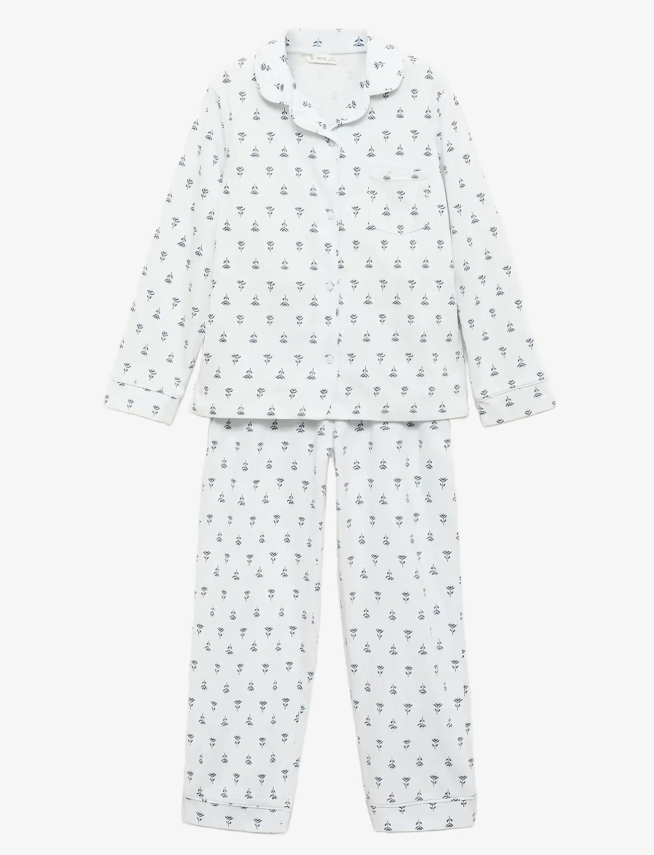 Mango - Floral-print pyjamas - pyjamassæt - lt-pastel blue - 0