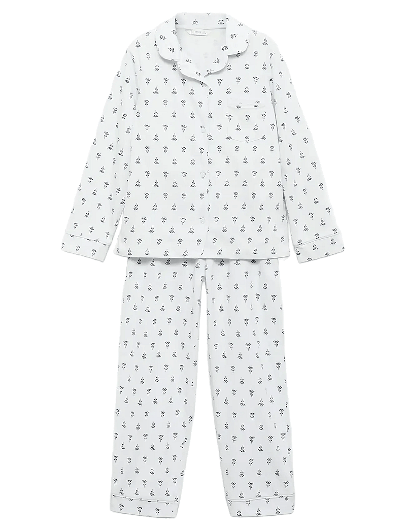 Mango - Floral-print pyjamas - pyjamassæt - lt-pastel blue - 0