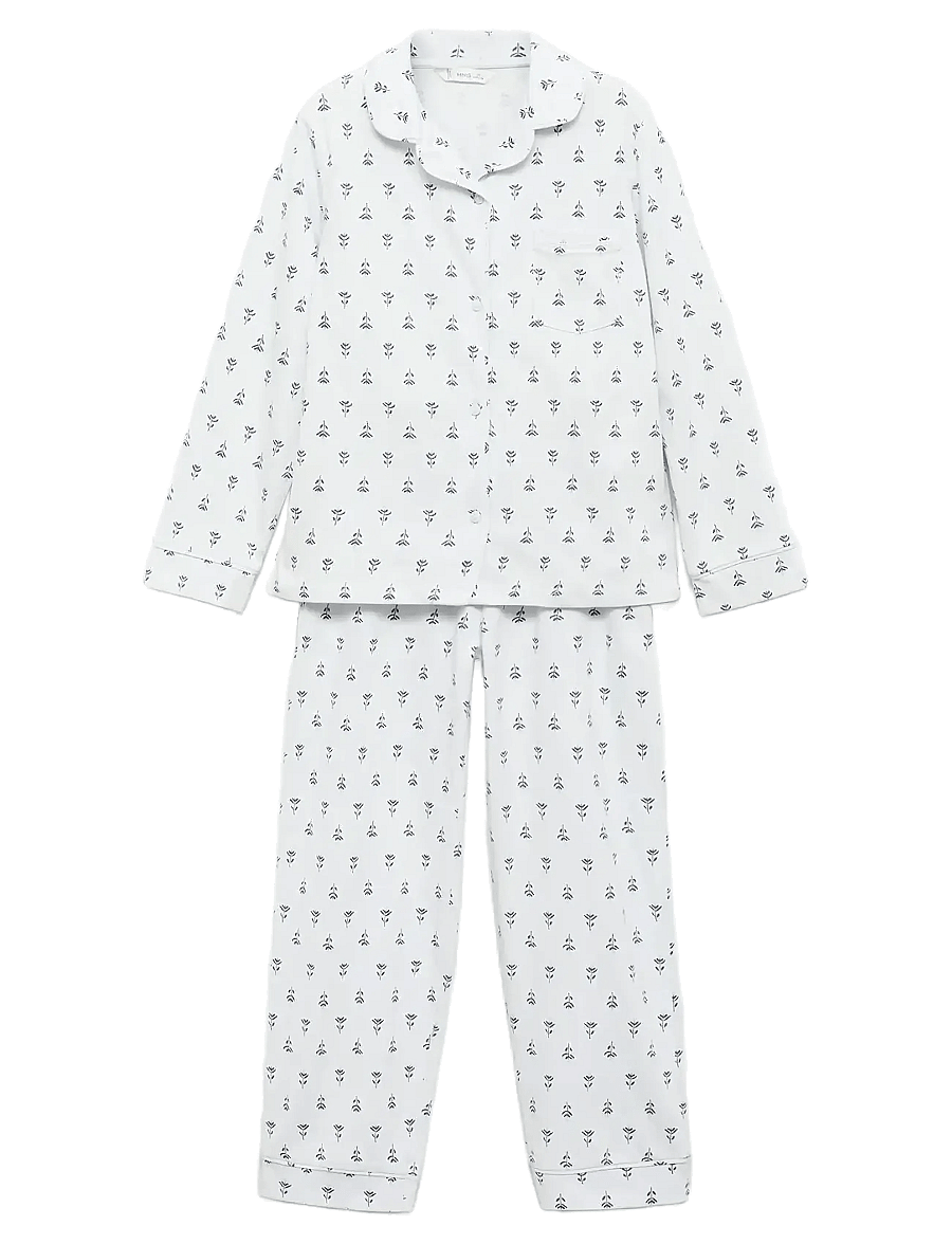 Mango - Floral-print pyjamas - pyjama-sets - lt-pastel blue - 0