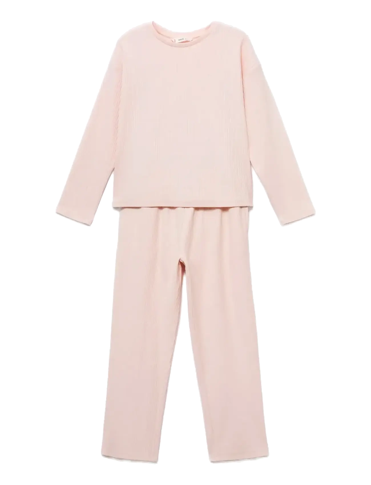 Mango Cotton Long Pyjamas, Børn, Lange Pyjamas, Pink, Str: 7-8